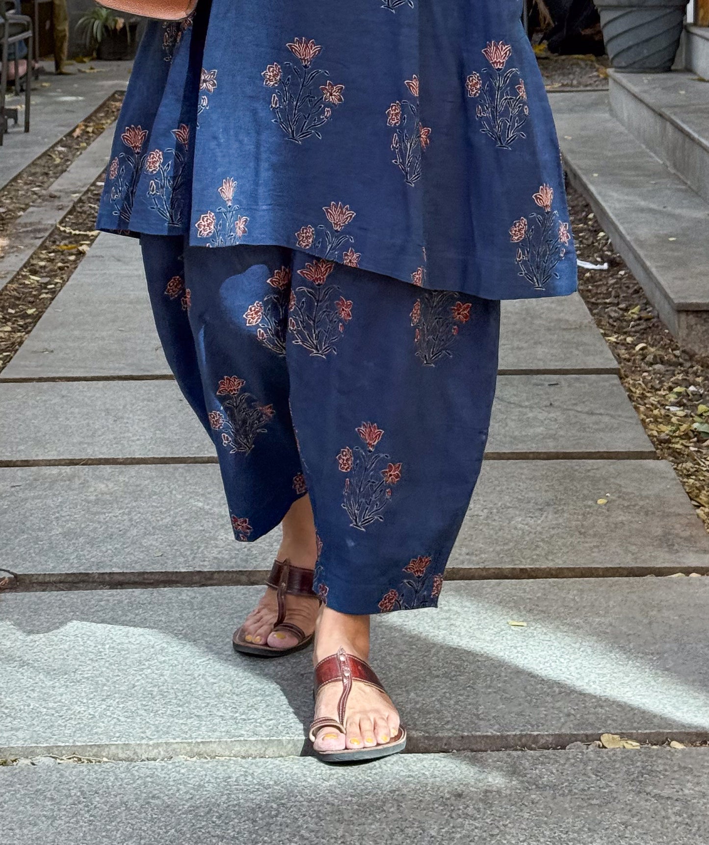 Cotton Handblock Printed Natural Dyed Ajrakh Pant