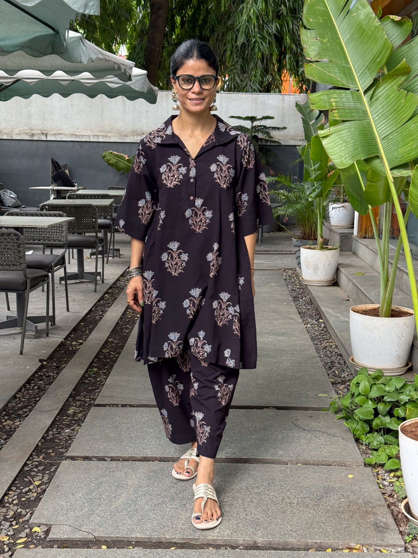 Cotton Handblock Printed Natural Dyed Ajrakh Kurta