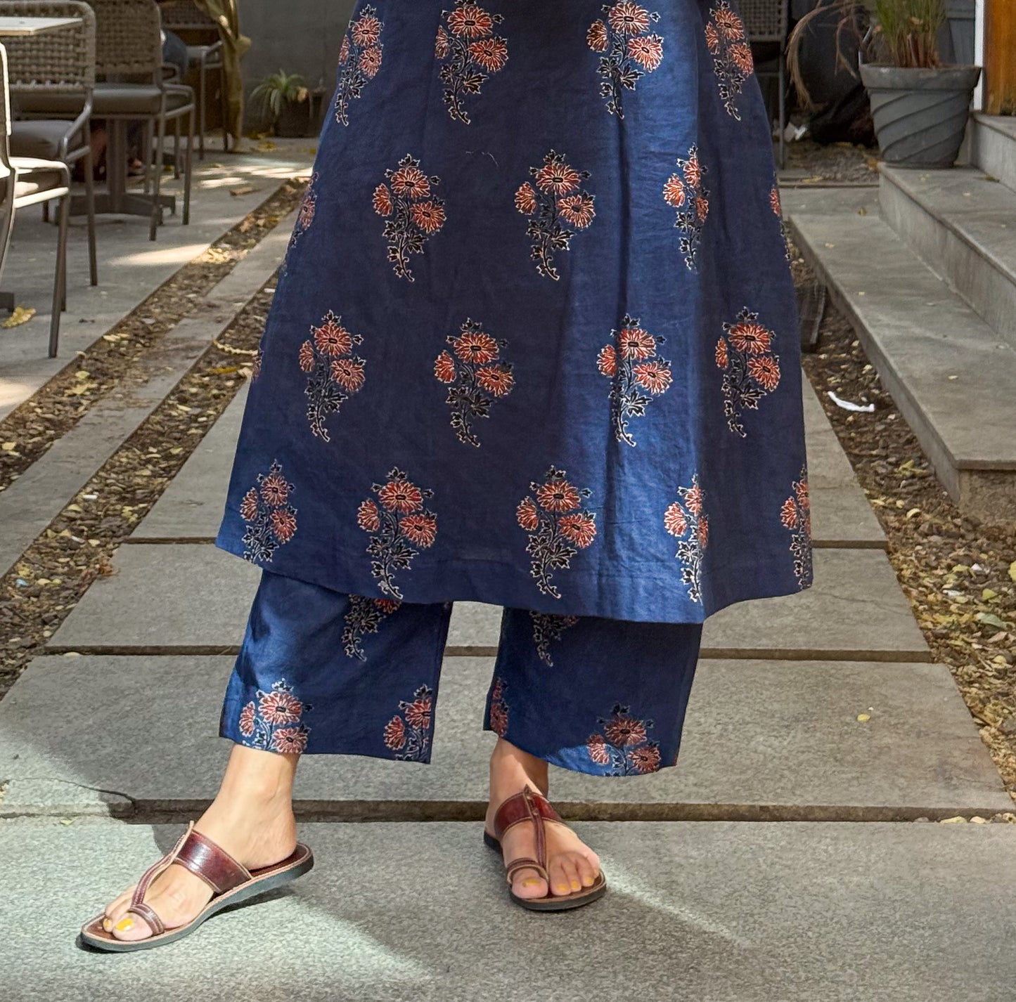 Cotton Handblock Printed Natural Dyed Ajrakh Pant