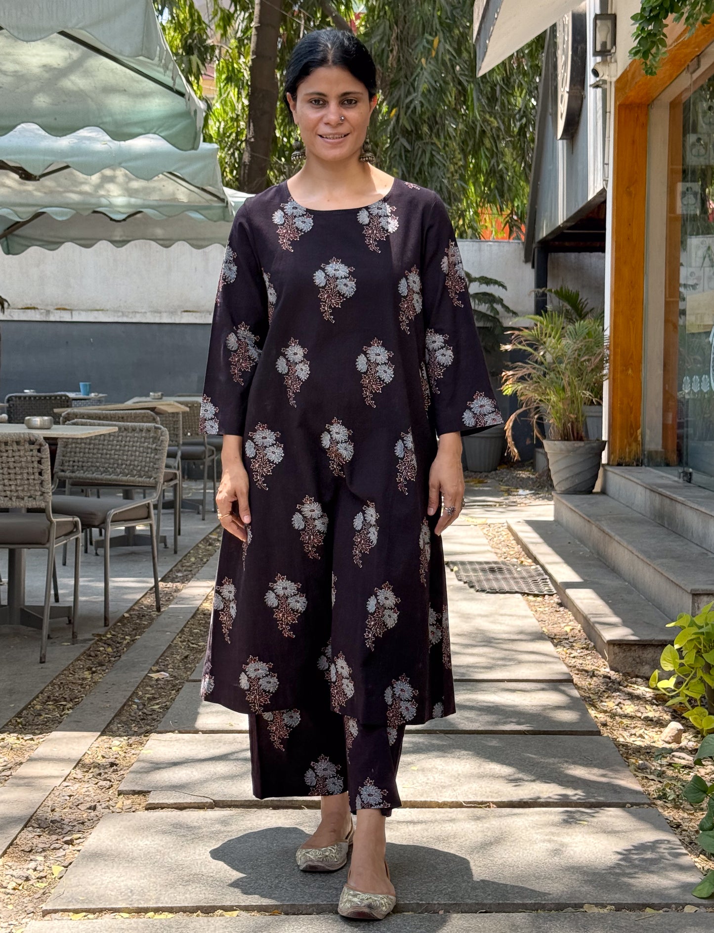 Cotton Handblock Printed Natural Dyed Ajrakh Pant