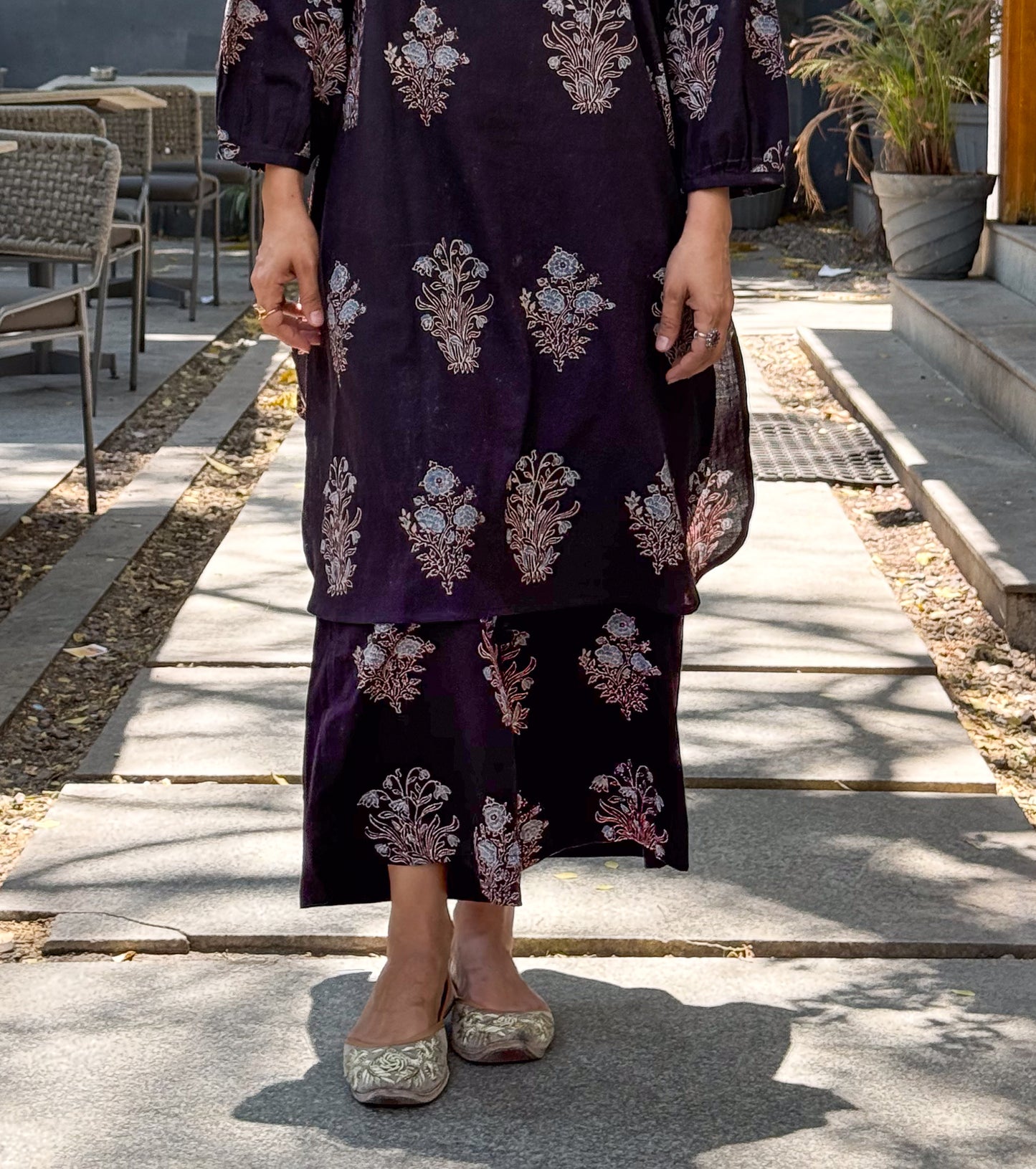 Cotton Handblock Printed Natural Dyed Ajrakh Pant