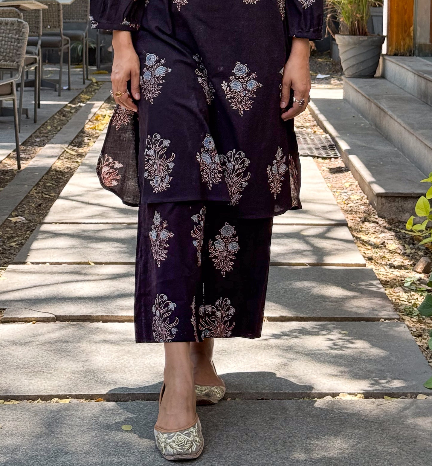 Cotton Handblock Printed Natural Dyed Ajrakh Pant
