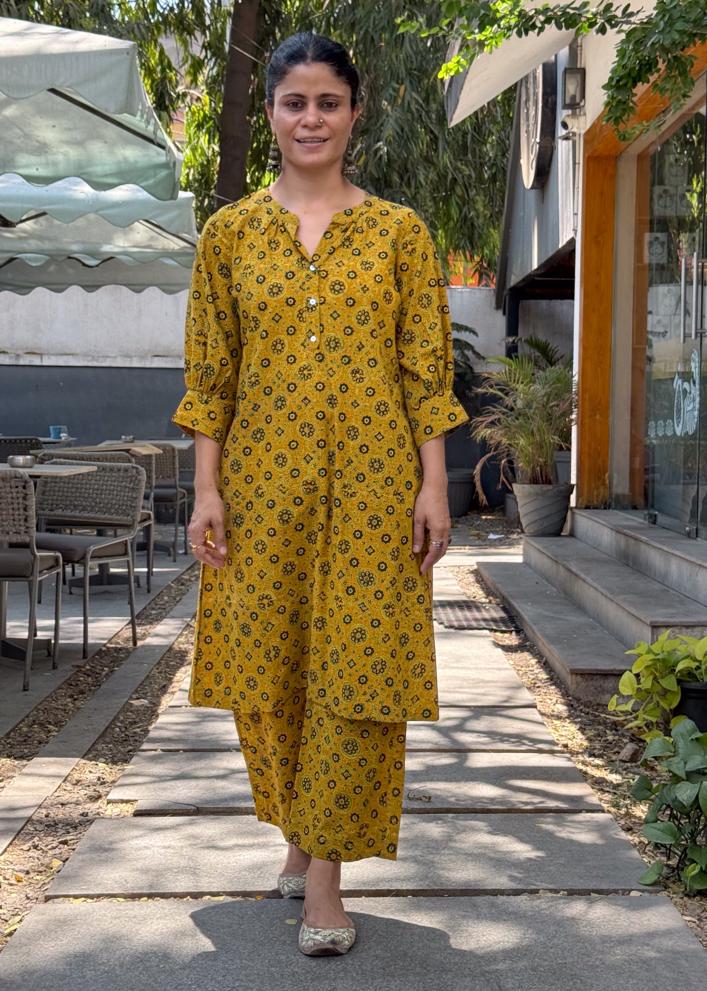 Cotton Handblock Printed Natural Dyed Ajrakh Pant