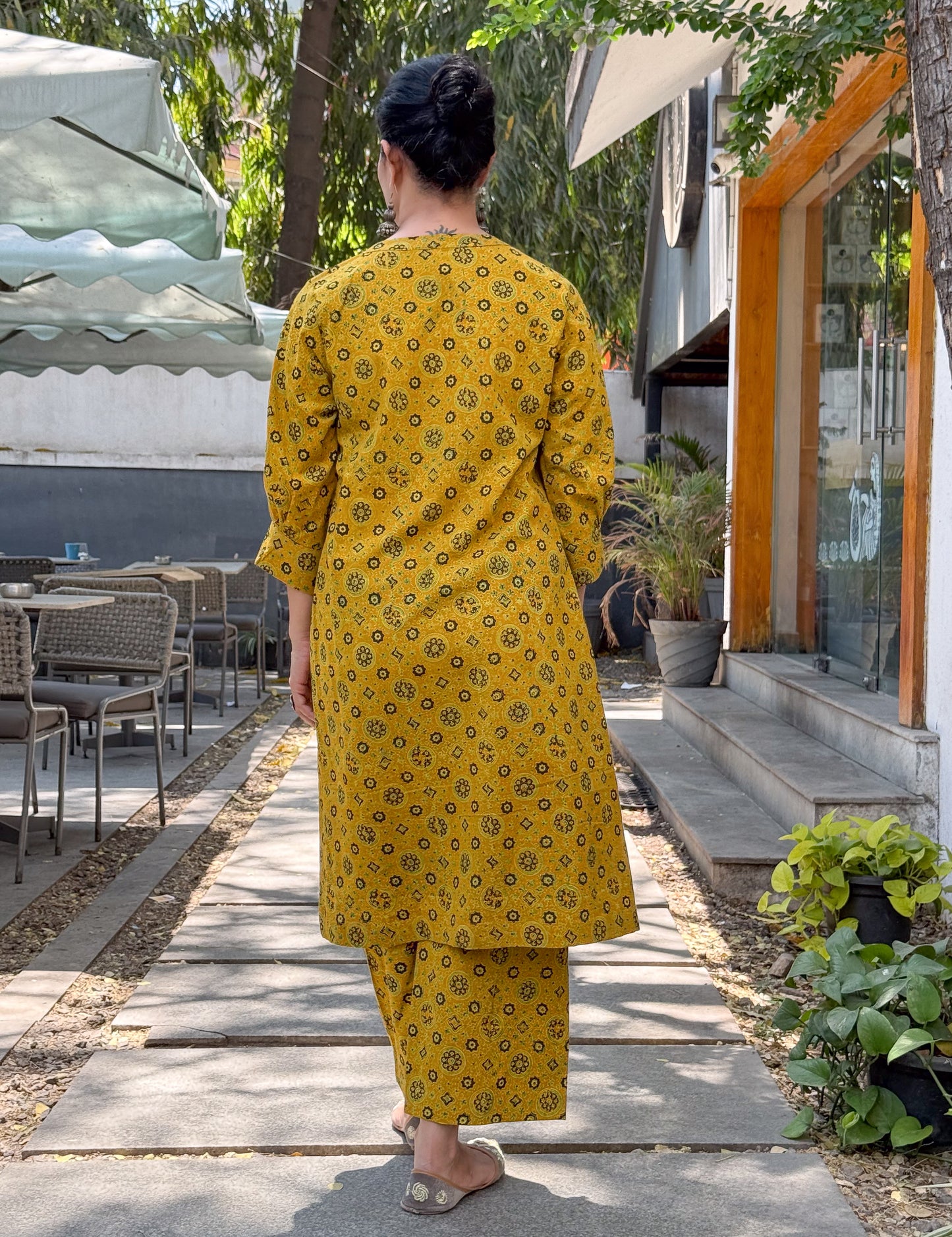 Cotton Handblock Printed Natural Dyed Ajrakh Kurta