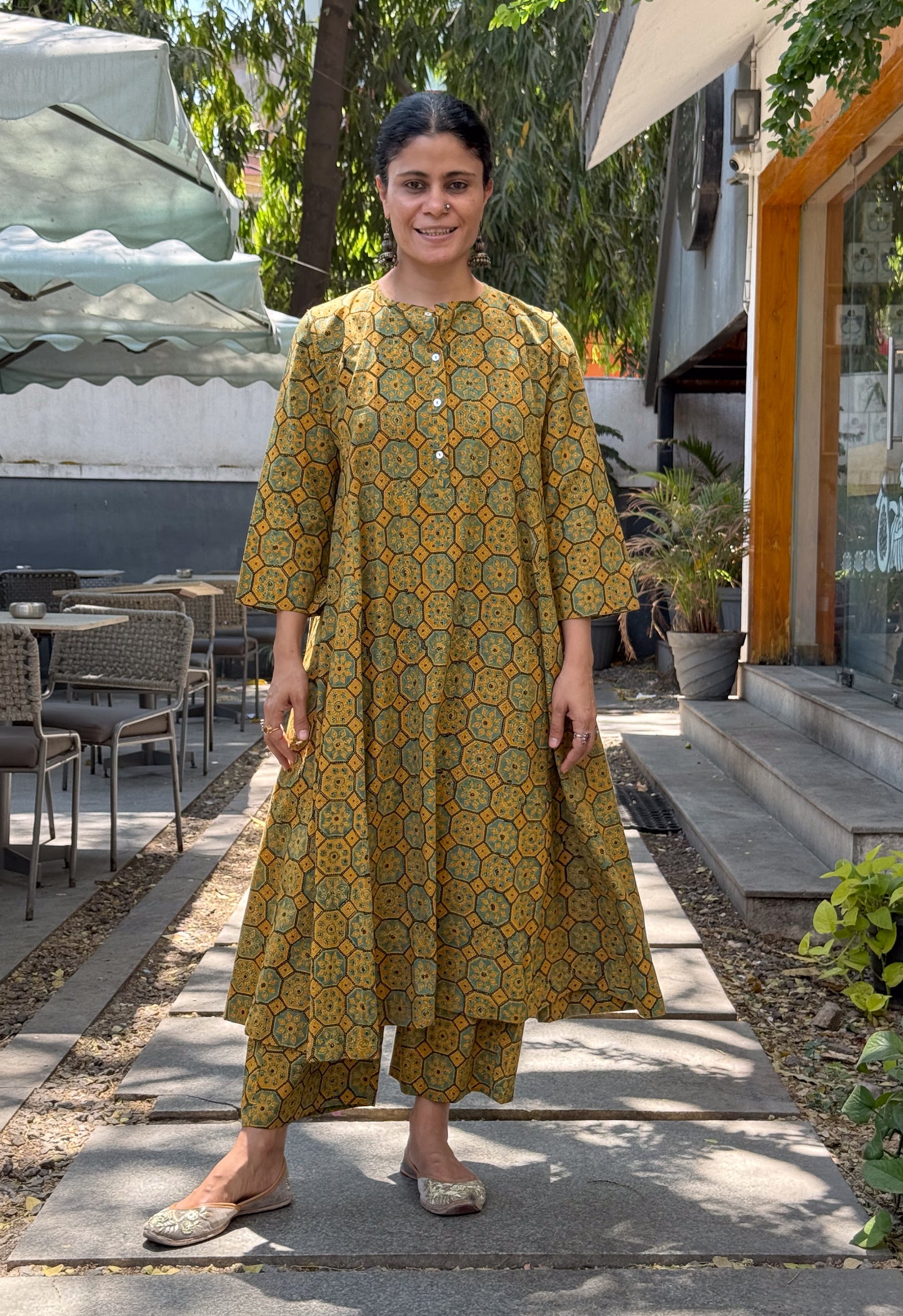 Cotton Handblock Printed Natural Dyed Ajrakh Pant