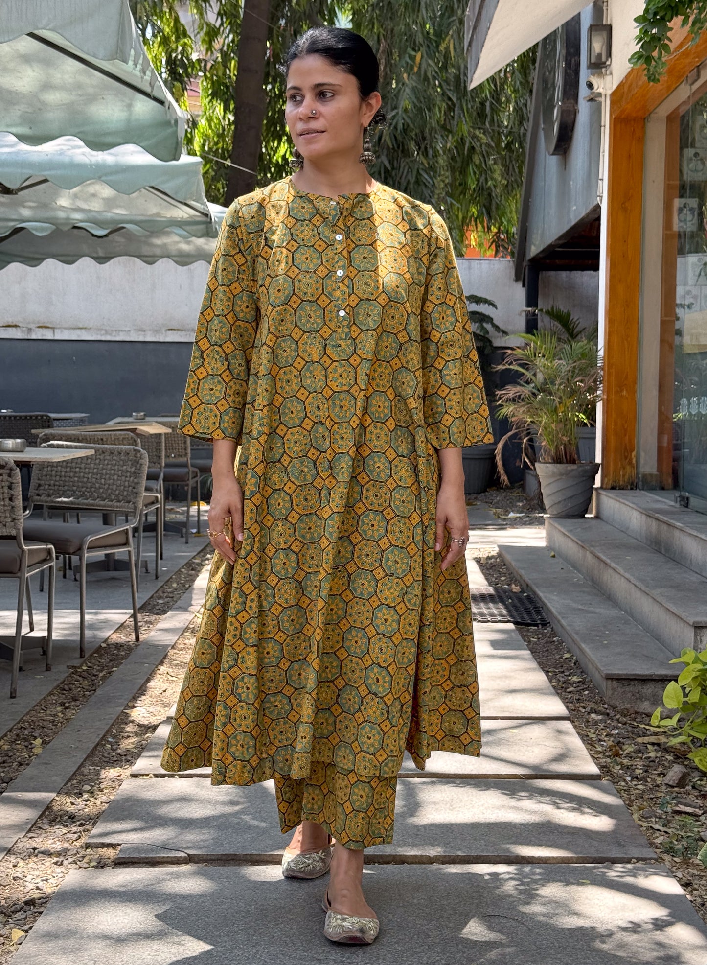 Cotton Handblock Printed Natural Dyed Ajrakh Pant