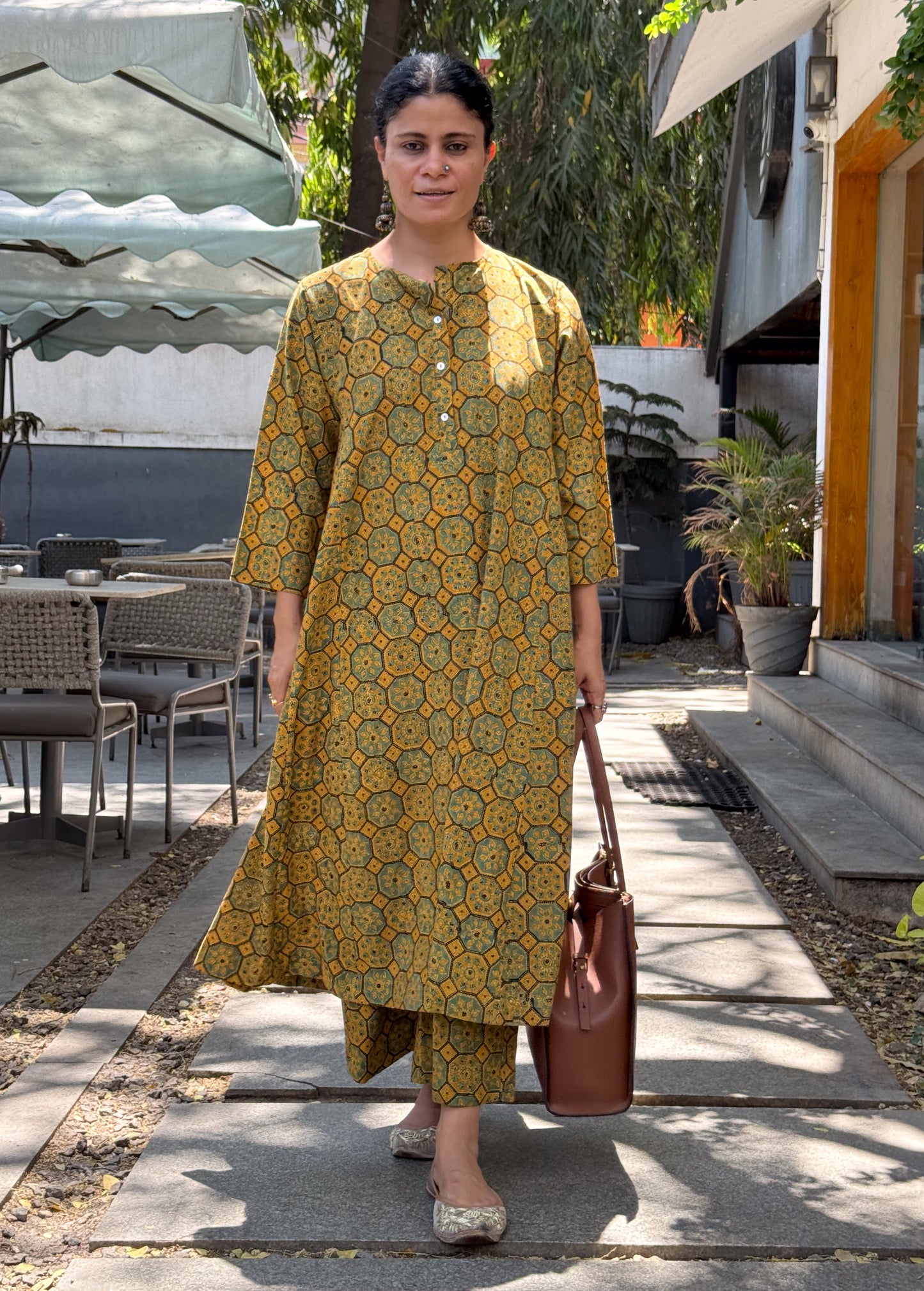 Cotton Handblock Printed Natural Dyed Ajrakh Pant