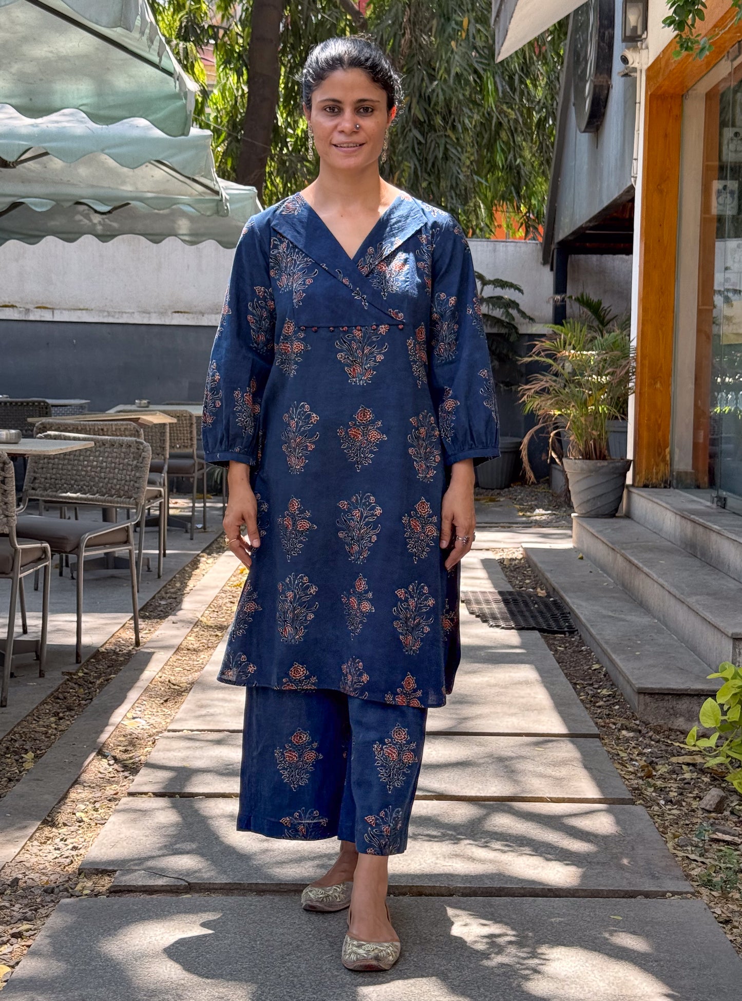 Cotton Handblock Printed Natural Dyed Ajrakh Pant