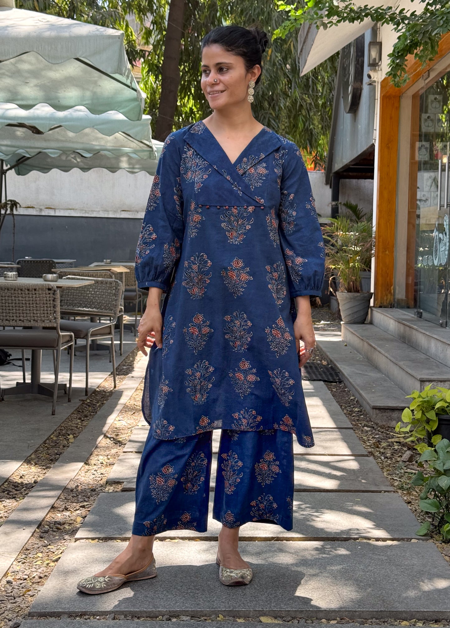Cotton Handblock Printed Natural Dyed Ajrakh Pant
