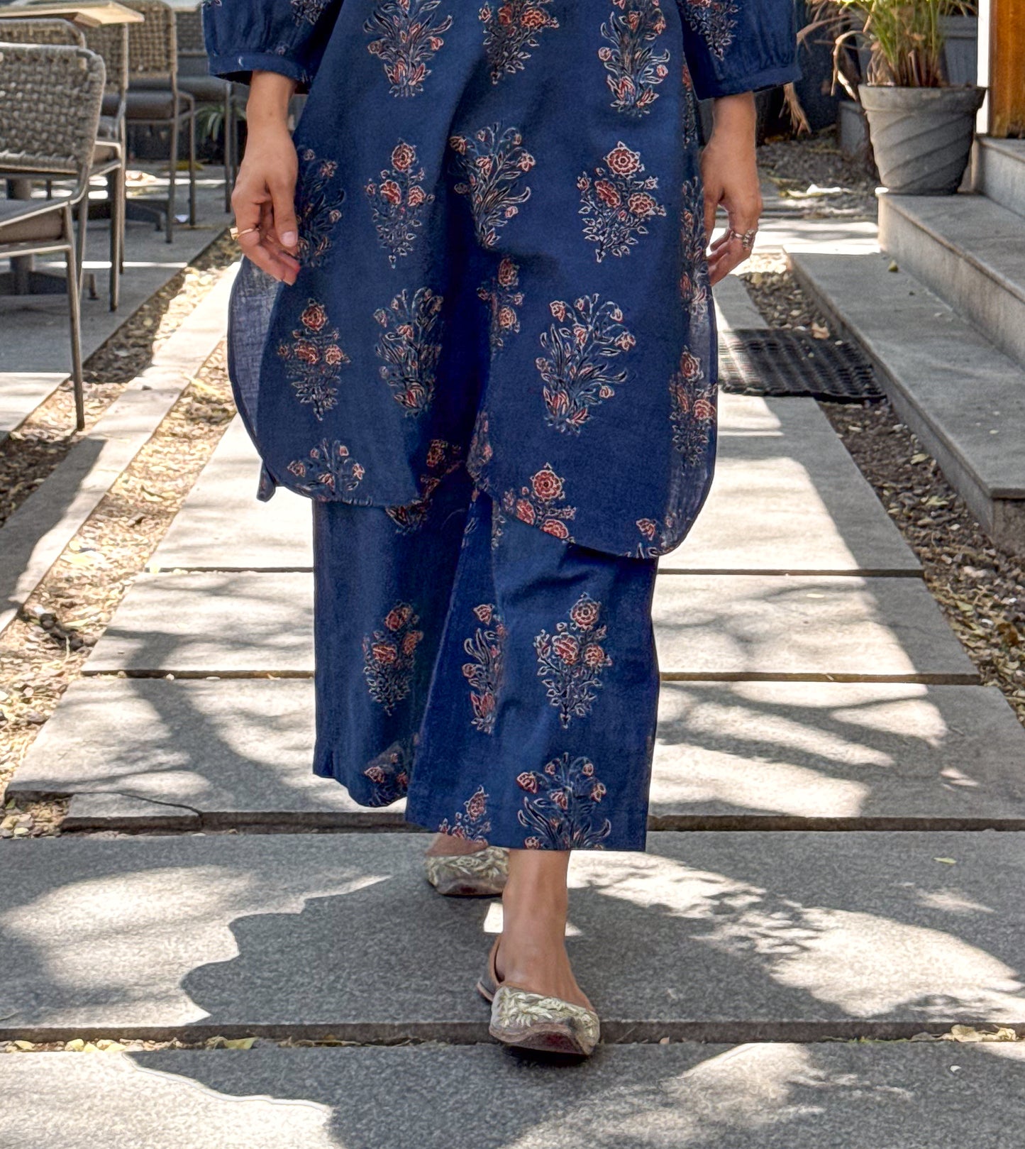 Cotton Handblock Printed Natural Dyed Ajrakh Pant