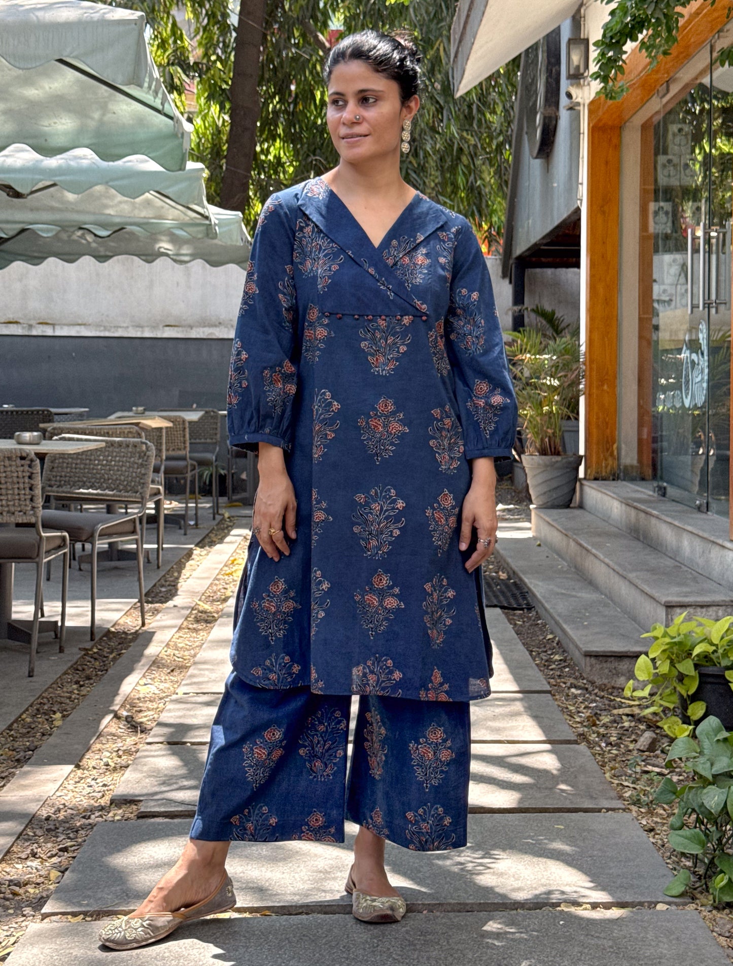 Cotton Handblock Printed Natural Dyed Ajrakh Pant