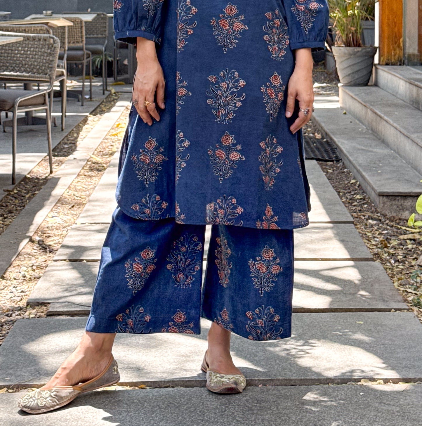 Cotton Handblock Printed Natural Dyed Ajrakh Pant