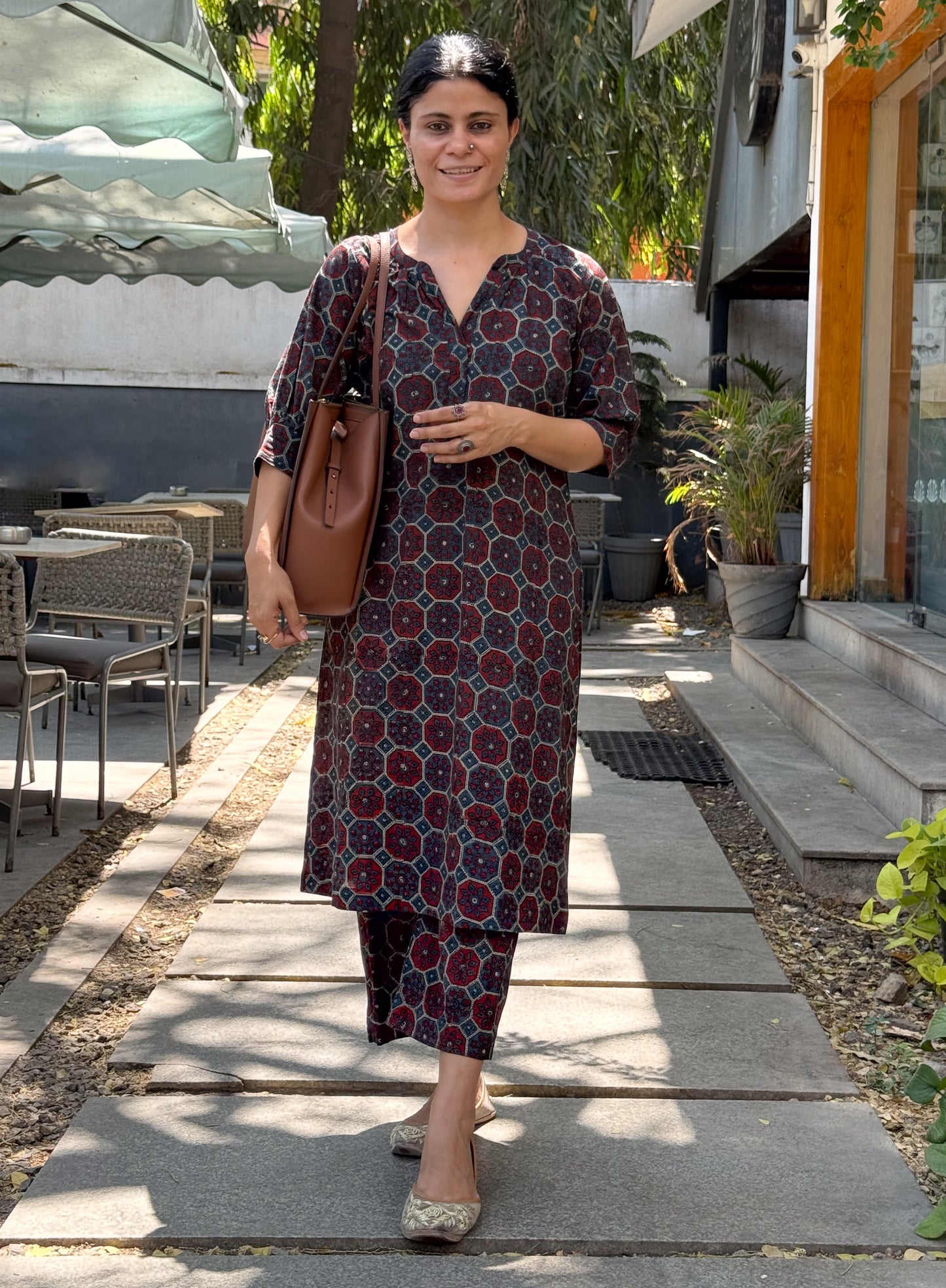 Cotton Handblock Printed Natural Dyed Ajrakh Pant