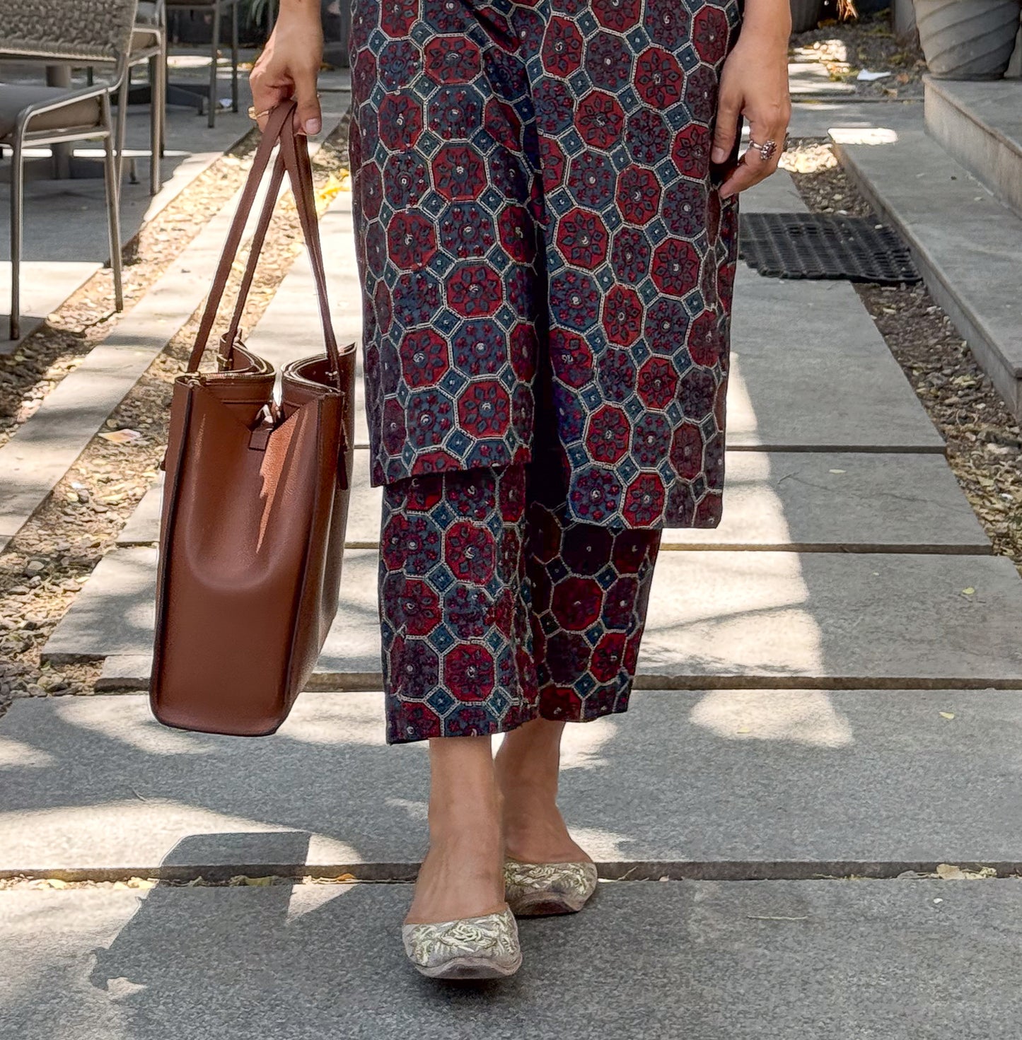 Cotton Handblock Printed Natural Dyed Ajrakh Pant