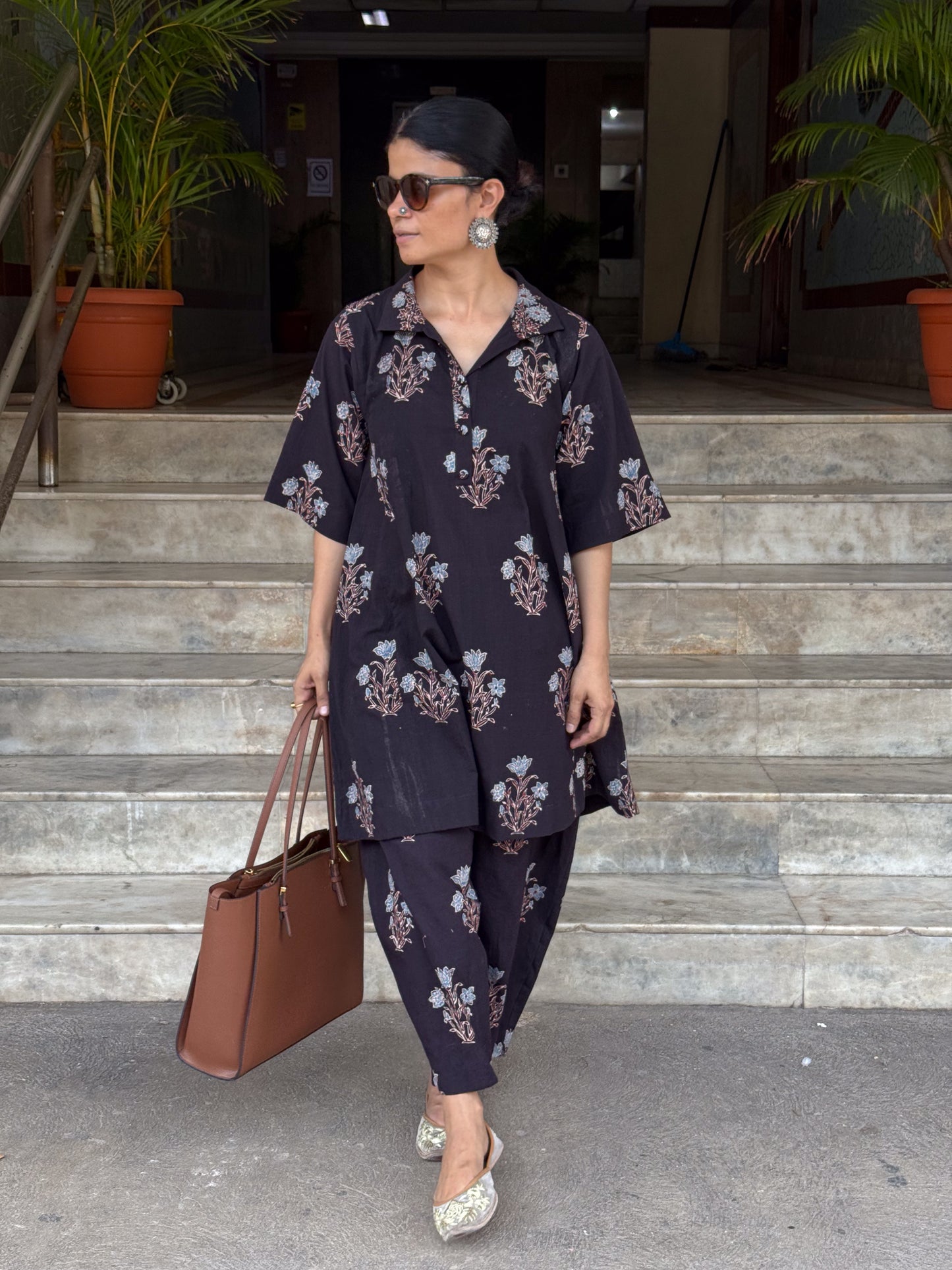 Cotton Handblock Printed Natural Dyed Ajrakh Pant