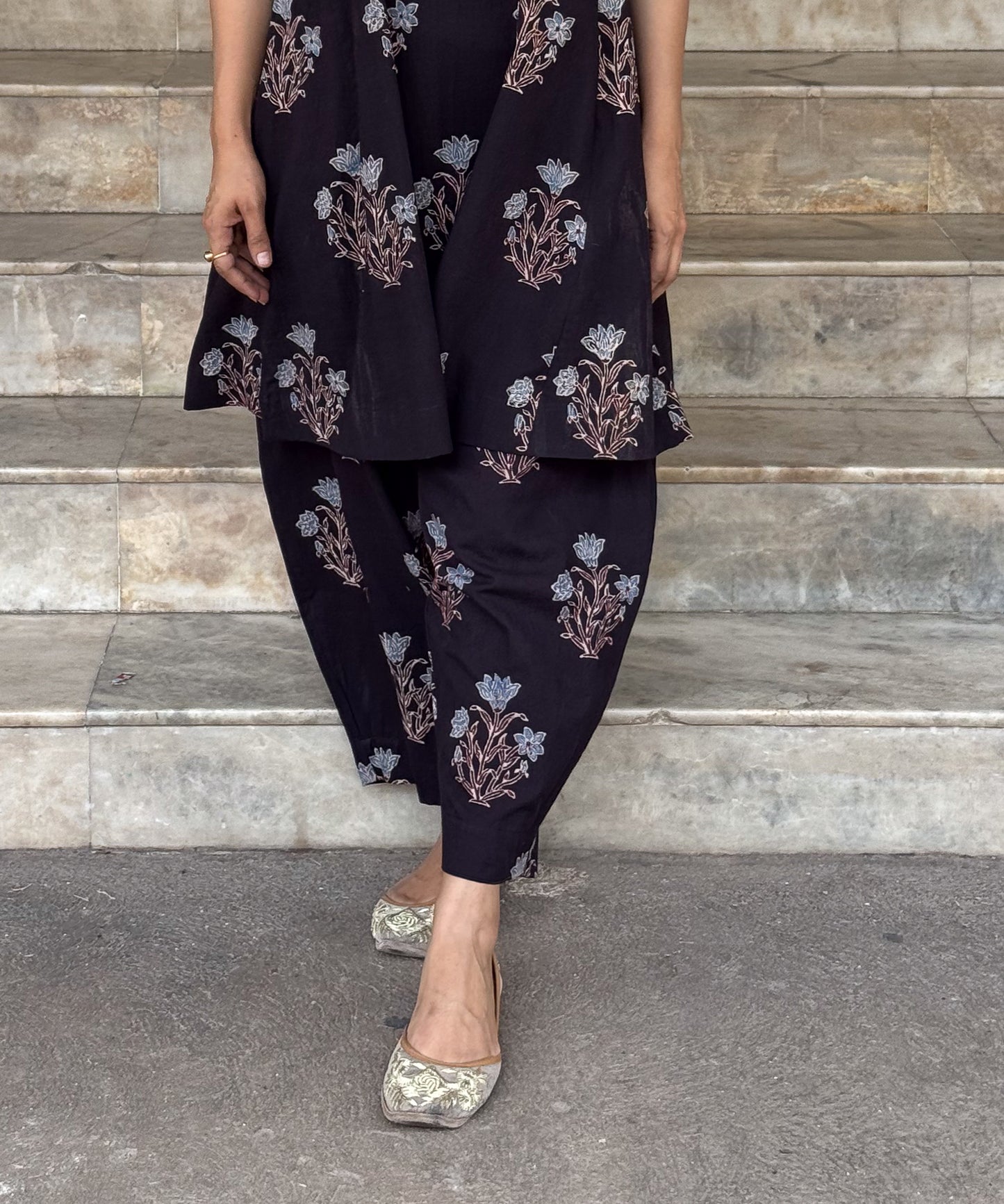 Cotton Handblock Printed Natural Dyed Ajrakh Pant