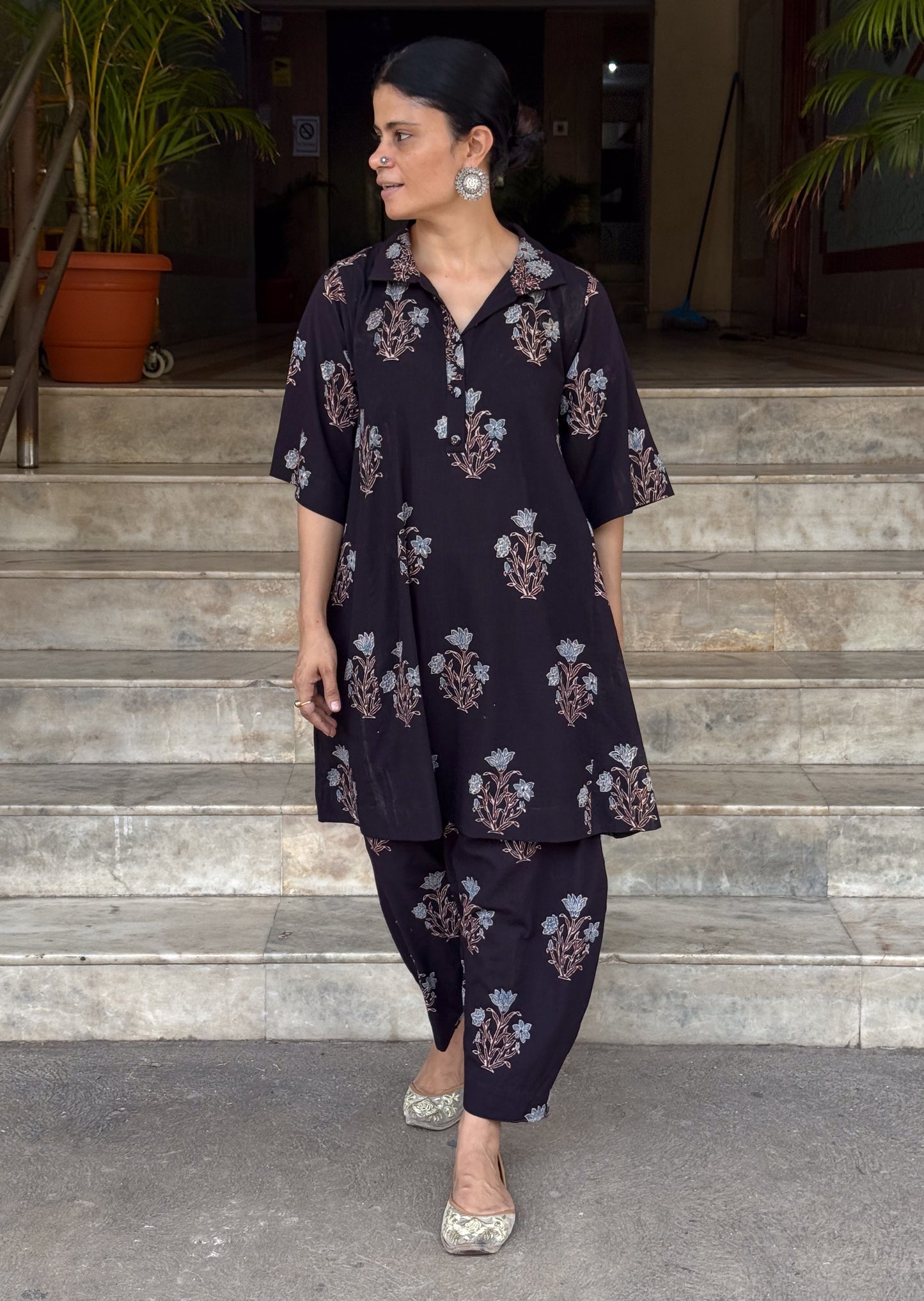 Cotton Handblock Printed Natural Dyed Ajrakh Pant