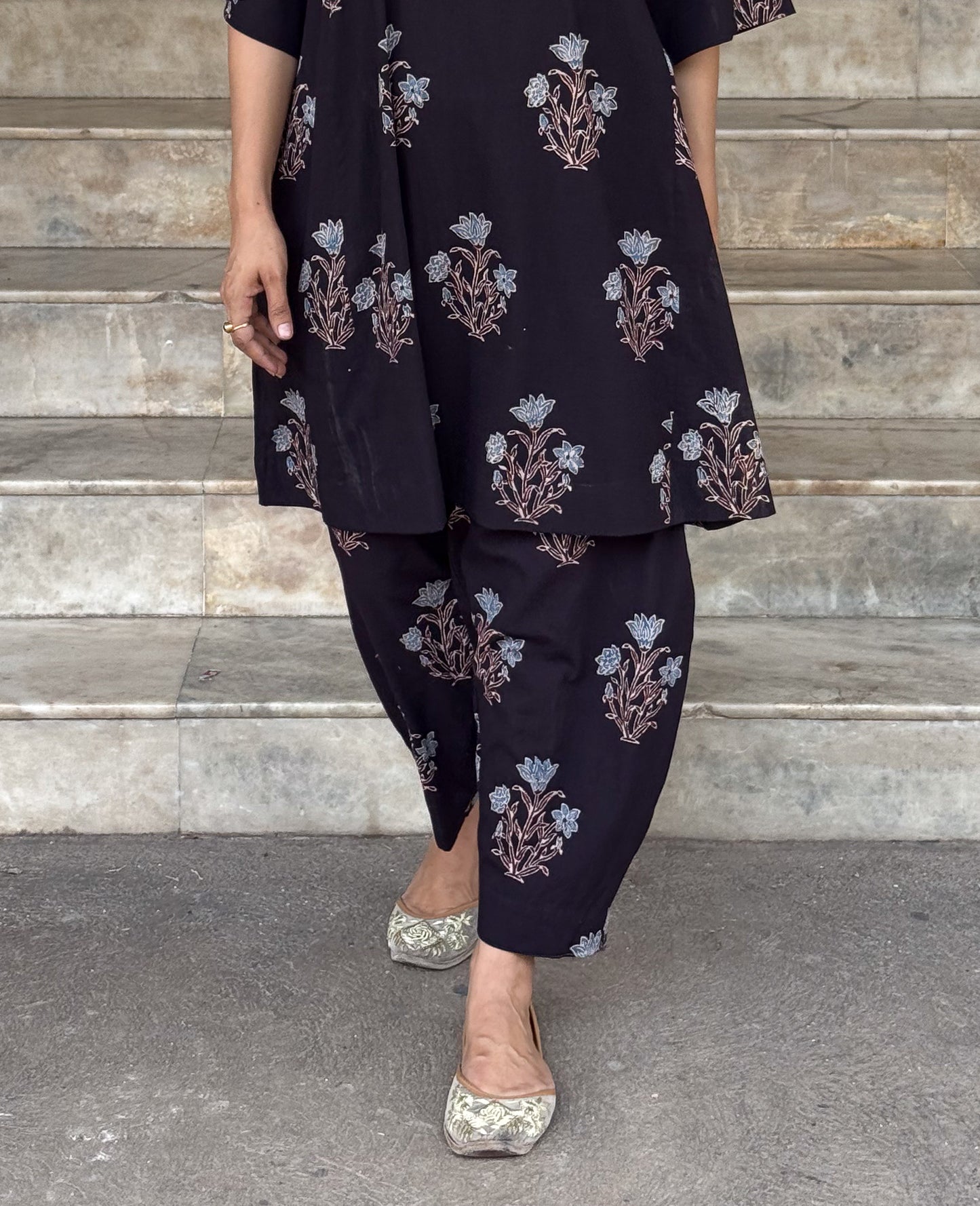 Cotton Handblock Printed Natural Dyed Ajrakh Pant