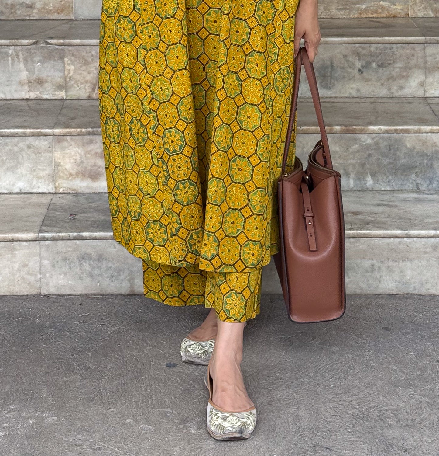 Cotton Handblock Printed Natural Dyed Ajrakh Pant