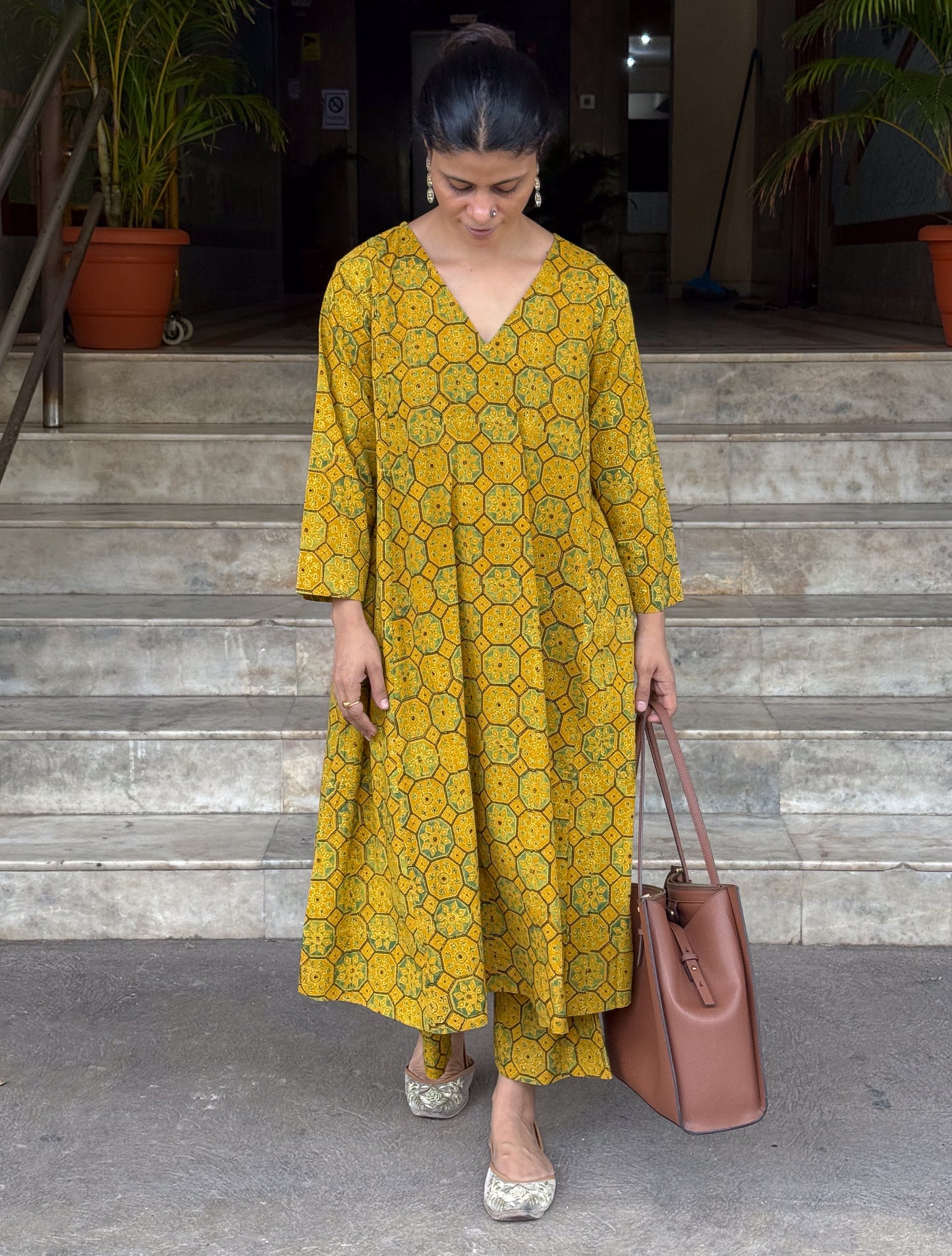Cotton Handblock Printed Natural Dyed Ajrakh Pant