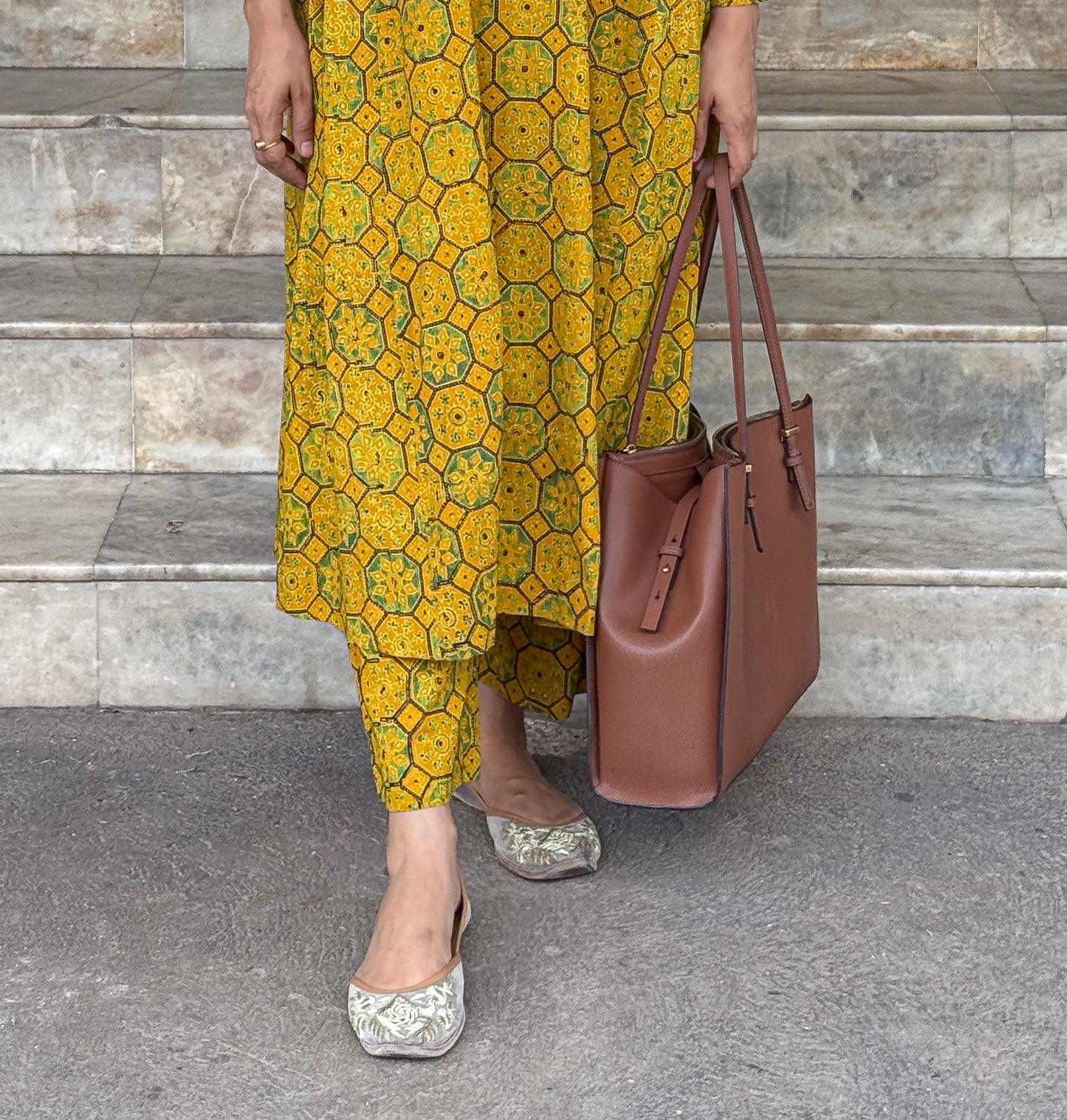 Cotton Handblock Printed Natural Dyed Ajrakh Pant