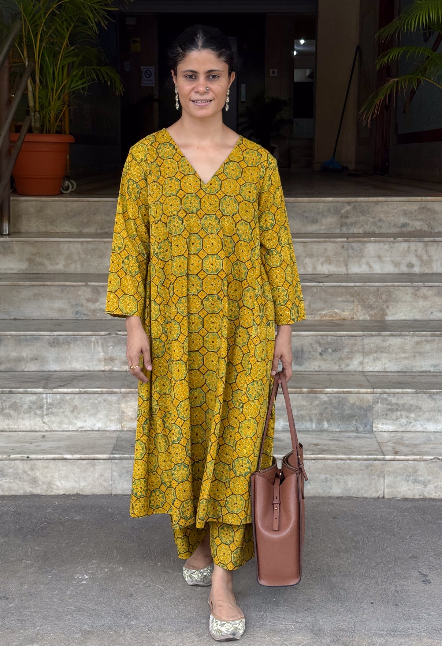 Cotton Handblock Printed Natural Dyed Ajrakh Pant