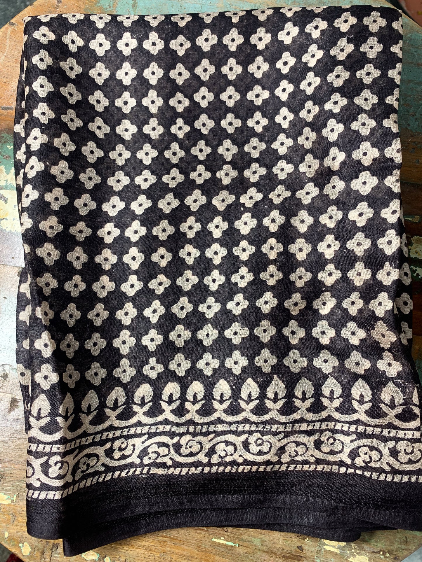 Handloom Kota Silk With Handblock Bagh Printed.