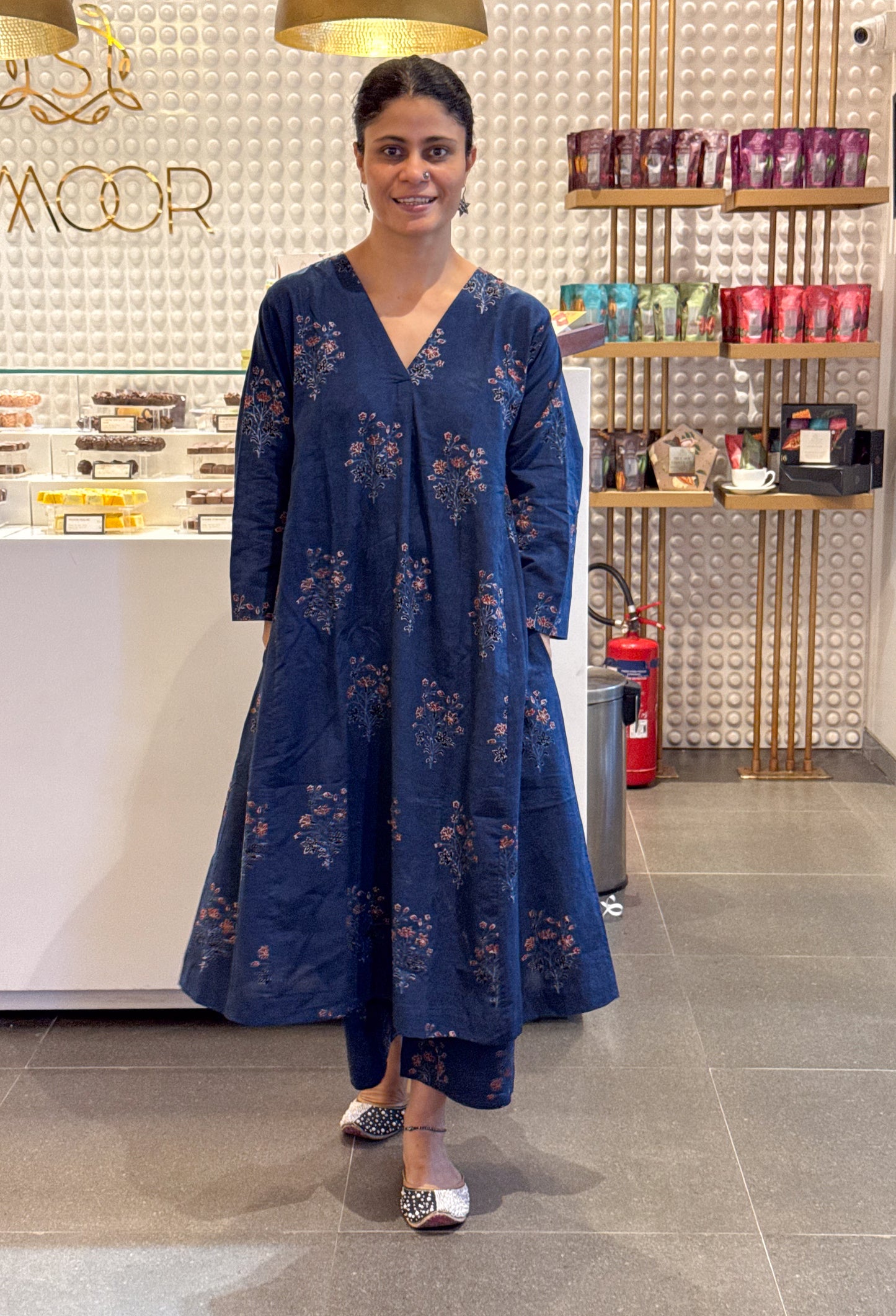 Cotton Handblock Printed Natural Dyed Ajrakh Kurta