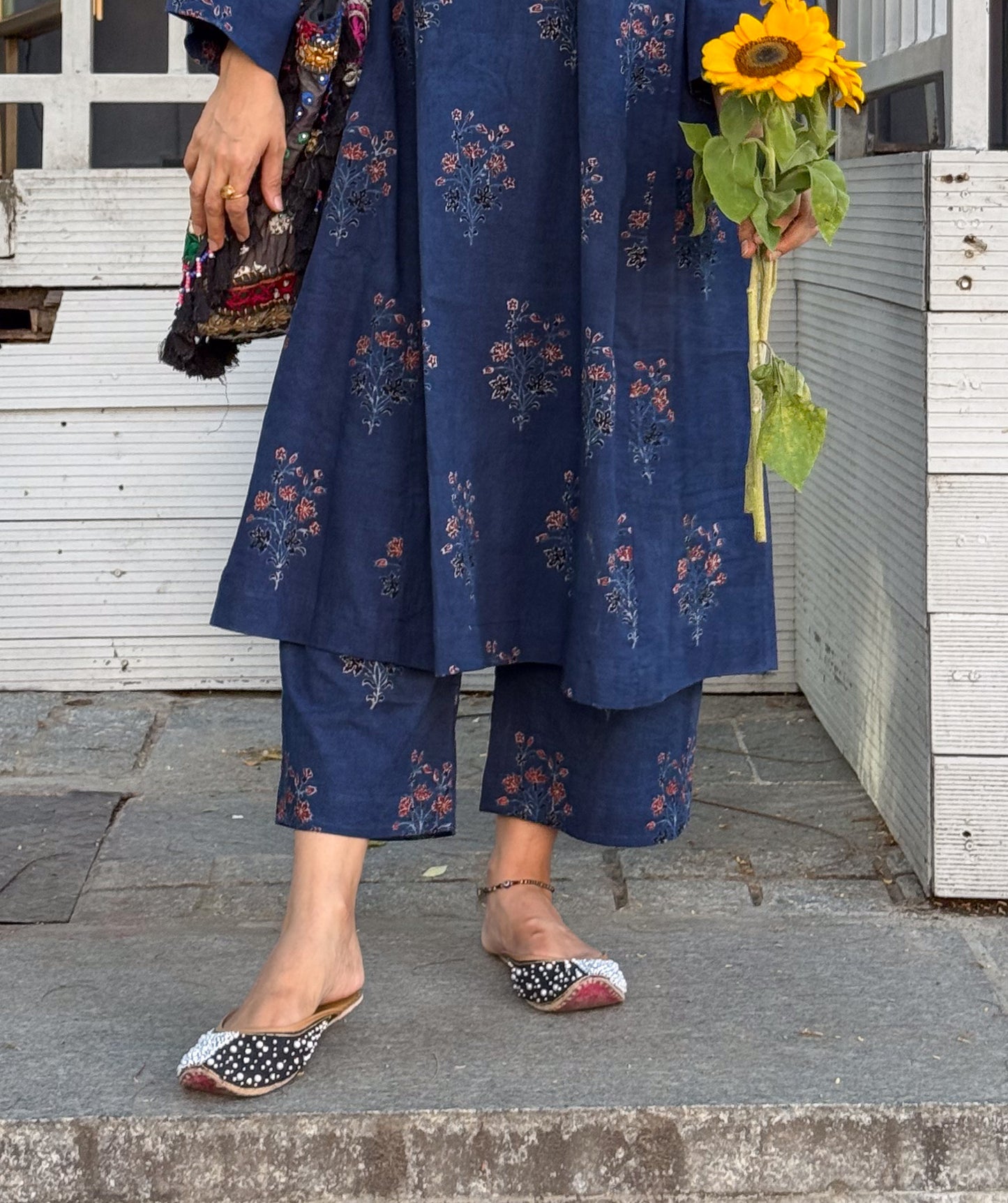 Cotton Handblock Printed Natural Dyed Ajrakh Pant