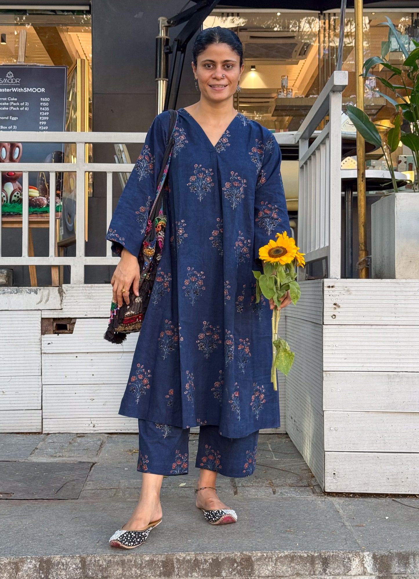 Cotton Handblock Printed Natural Dyed Ajrakh Kurta