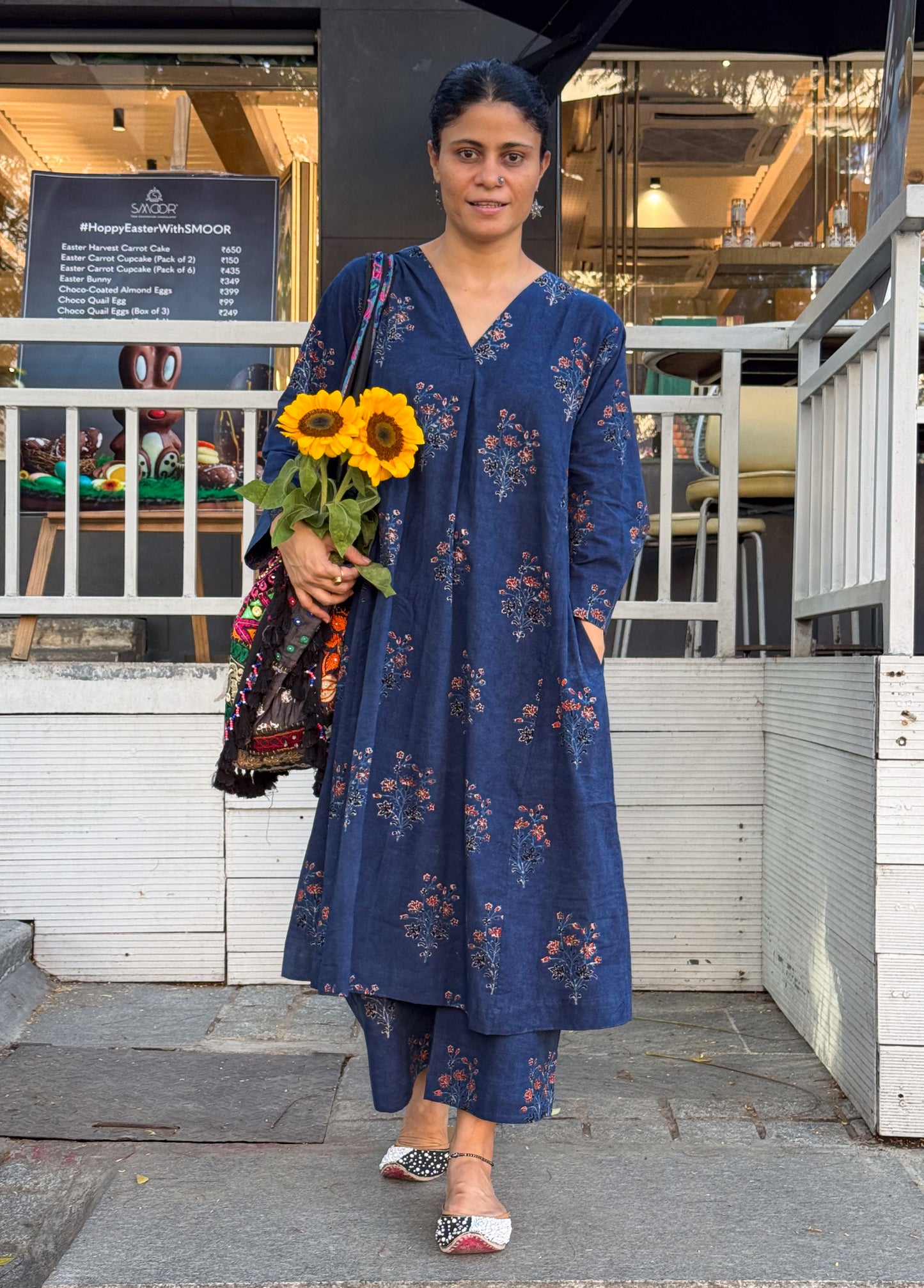 Cotton Handblock Printed Natural Dyed Ajrakh Kurta