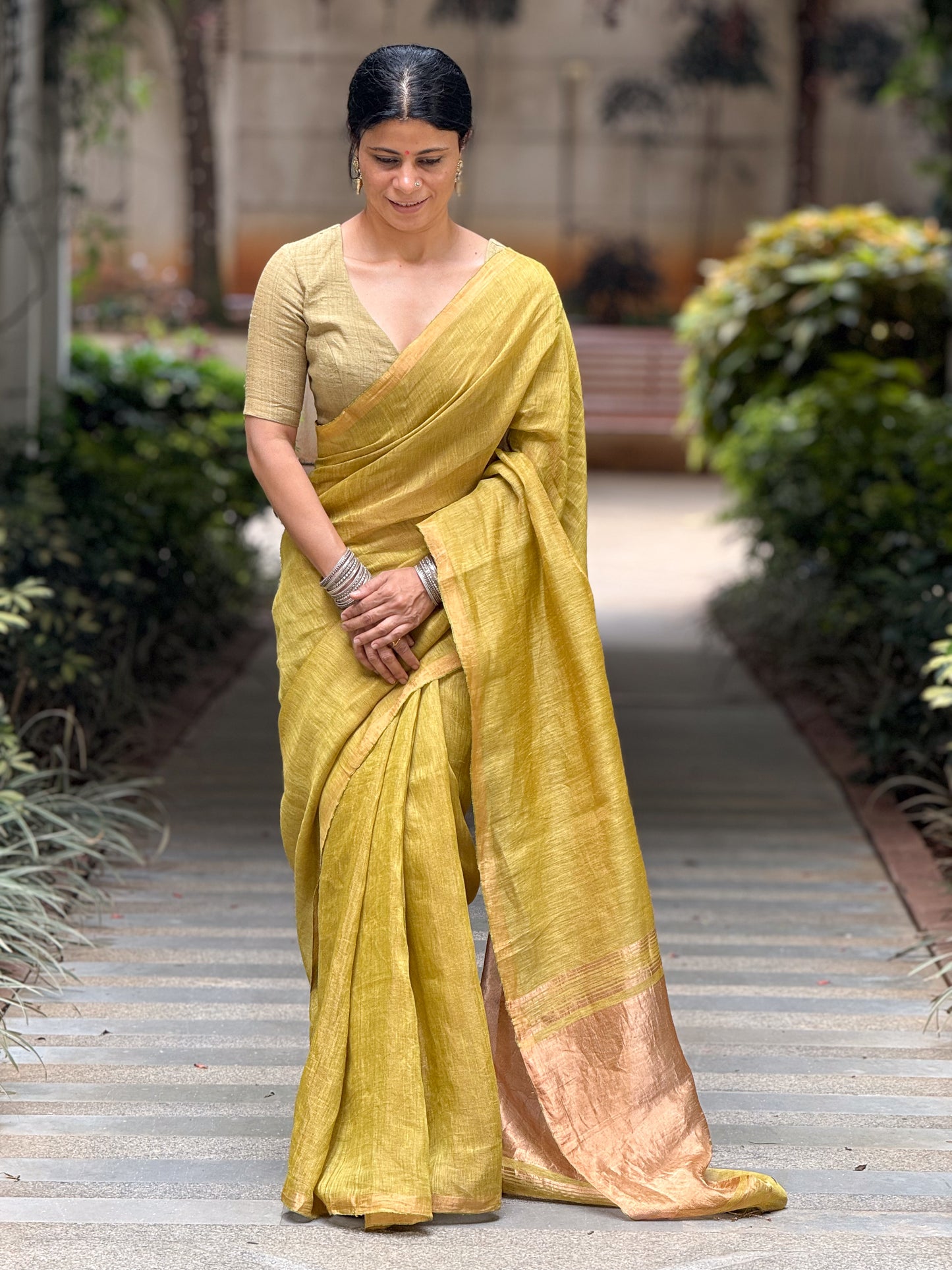 Handloom Linen Silk Saree