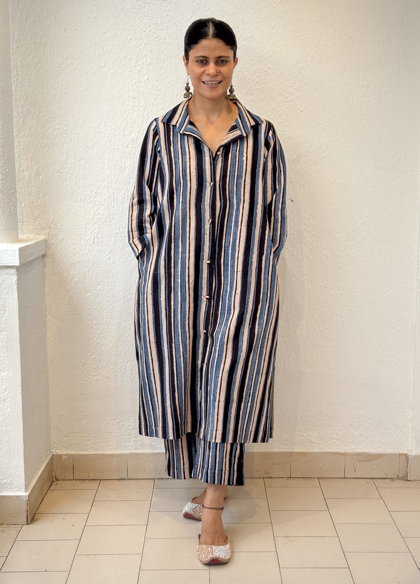 Cotton Handblock Printed Natural Dyed Ajrakh Kurta
