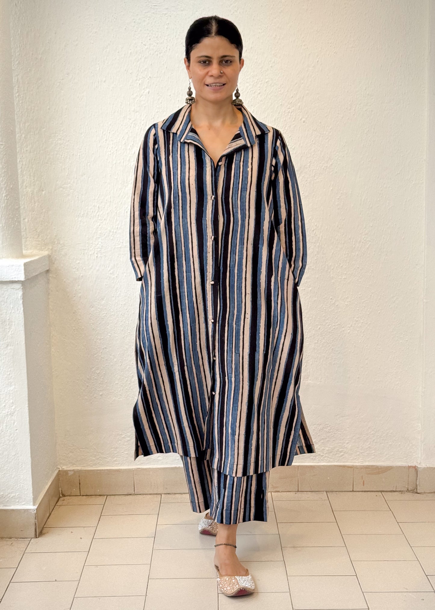 Cotton Handblock Printed Natural Dyed Ajrakh Kurta