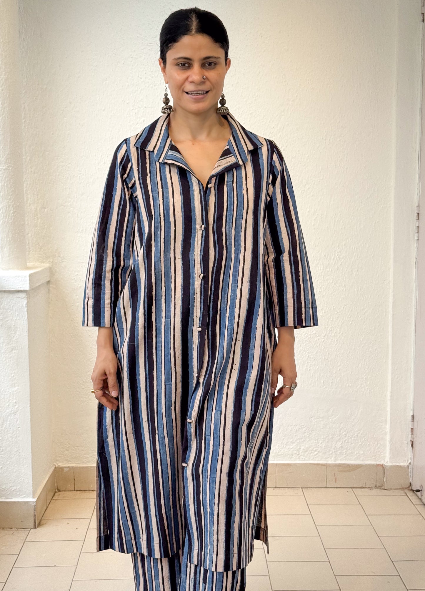 Cotton Handblock Printed Natural Dyed Ajrakh Kurta