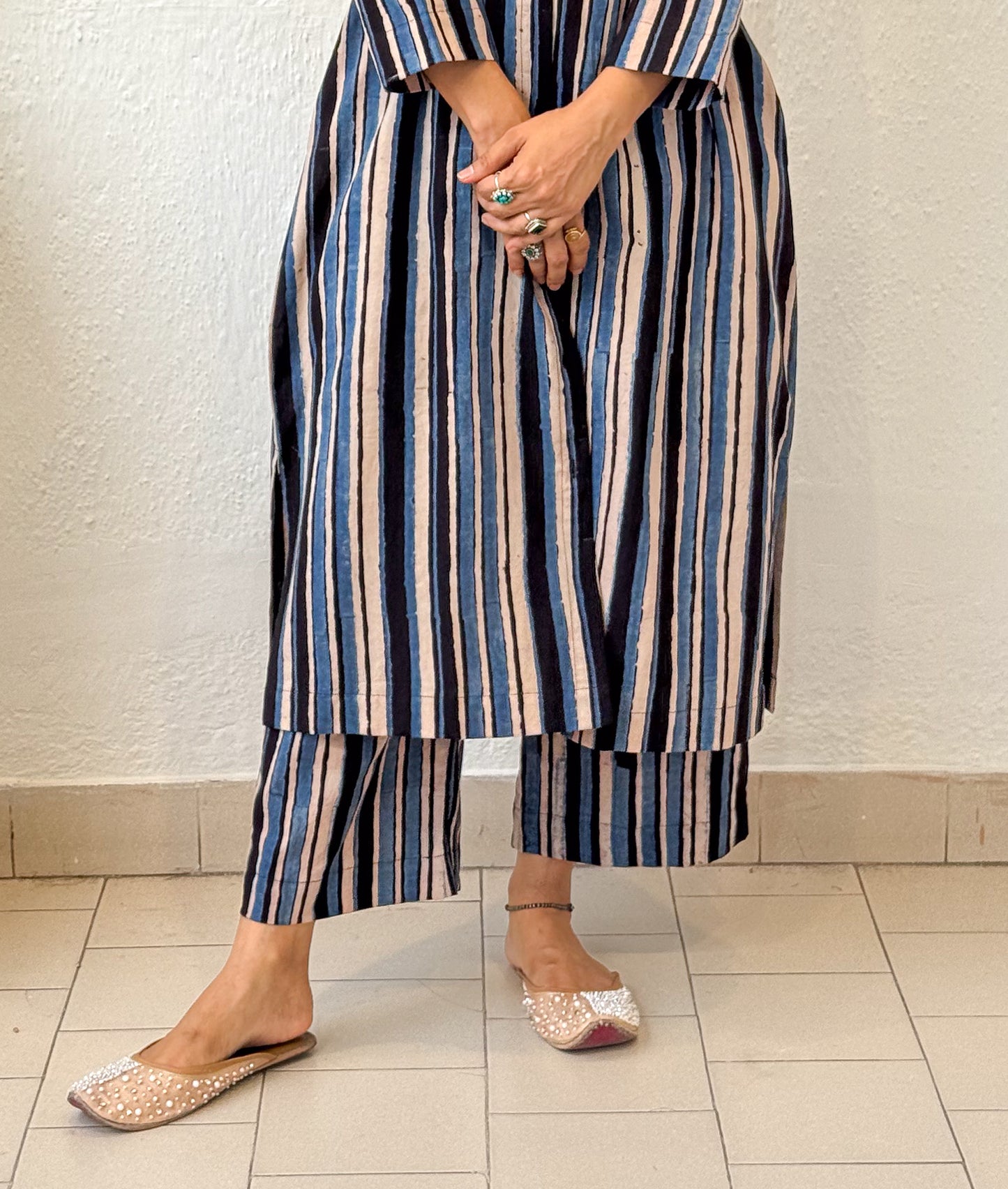 Cotton Handblock Printed Natural Dyed Ajrakh Pant