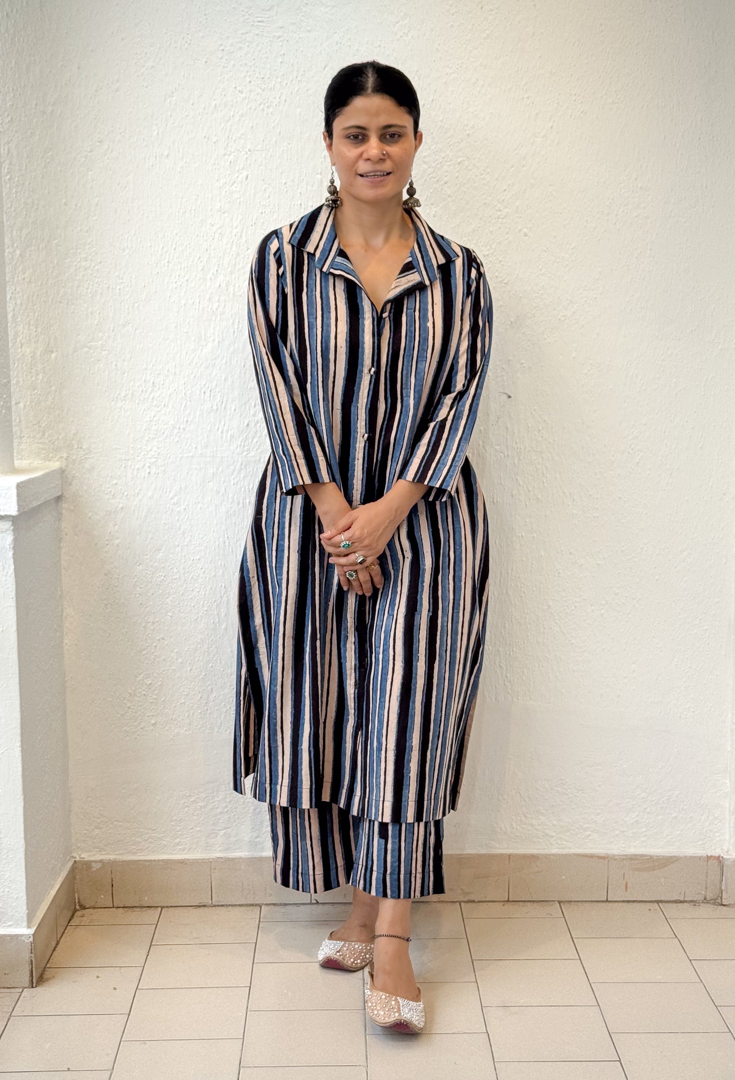 Cotton Handblock Printed Natural Dyed Ajrakh Kurta