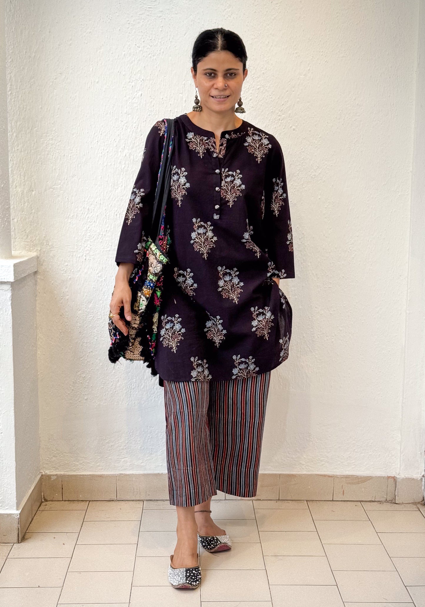 Cotton Handblock Printed Natural Dyed Ajrakh Pant.