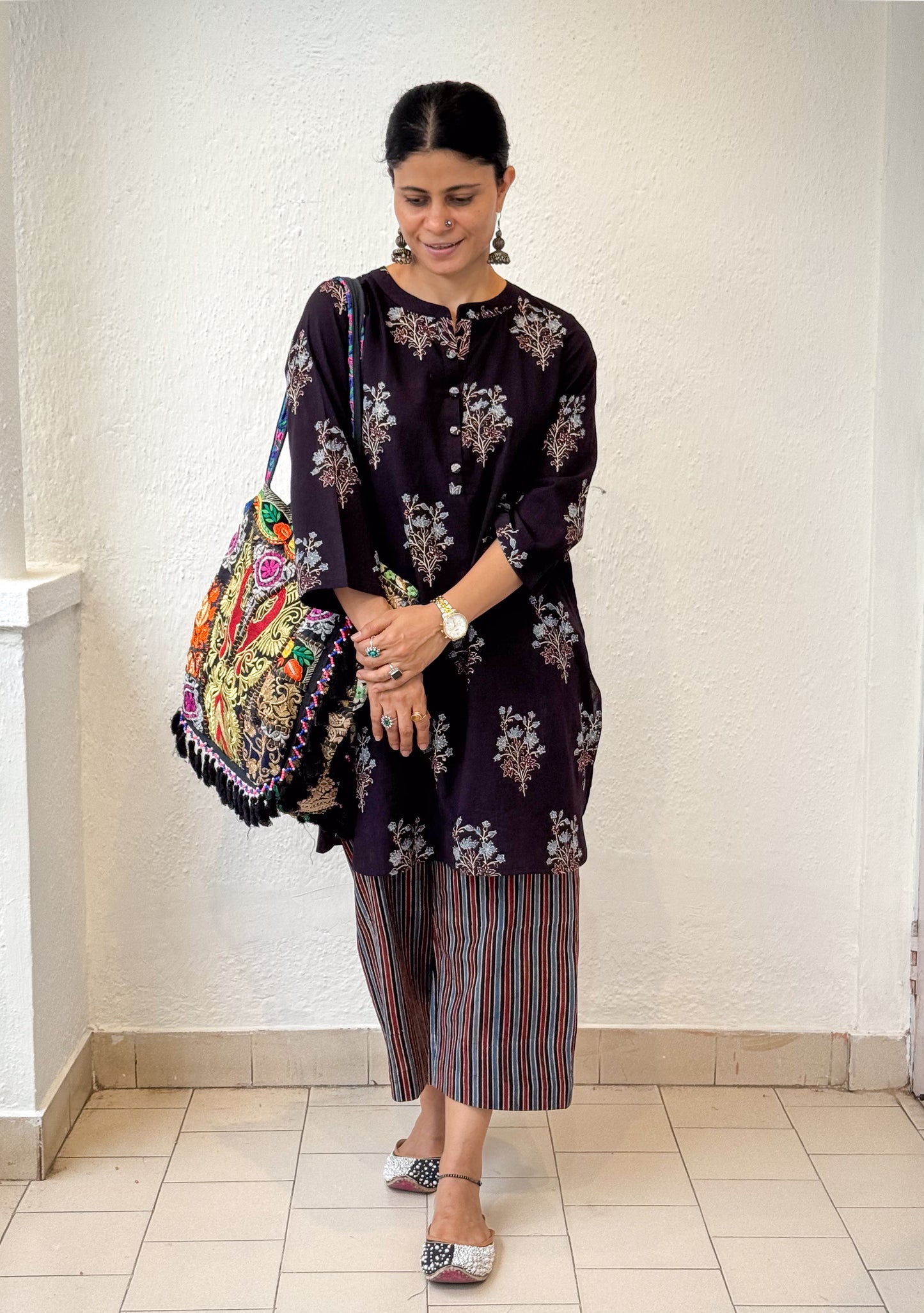 Cotton Handblock Printed Natural Dyed Ajrakh Kurta