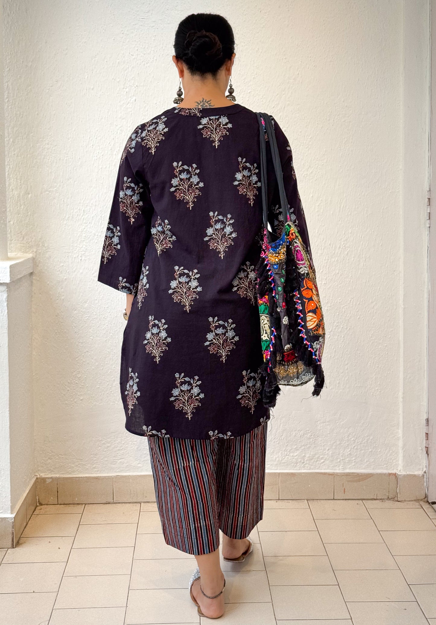 Cotton Handblock Printed Natural Dyed Ajrakh Kurta