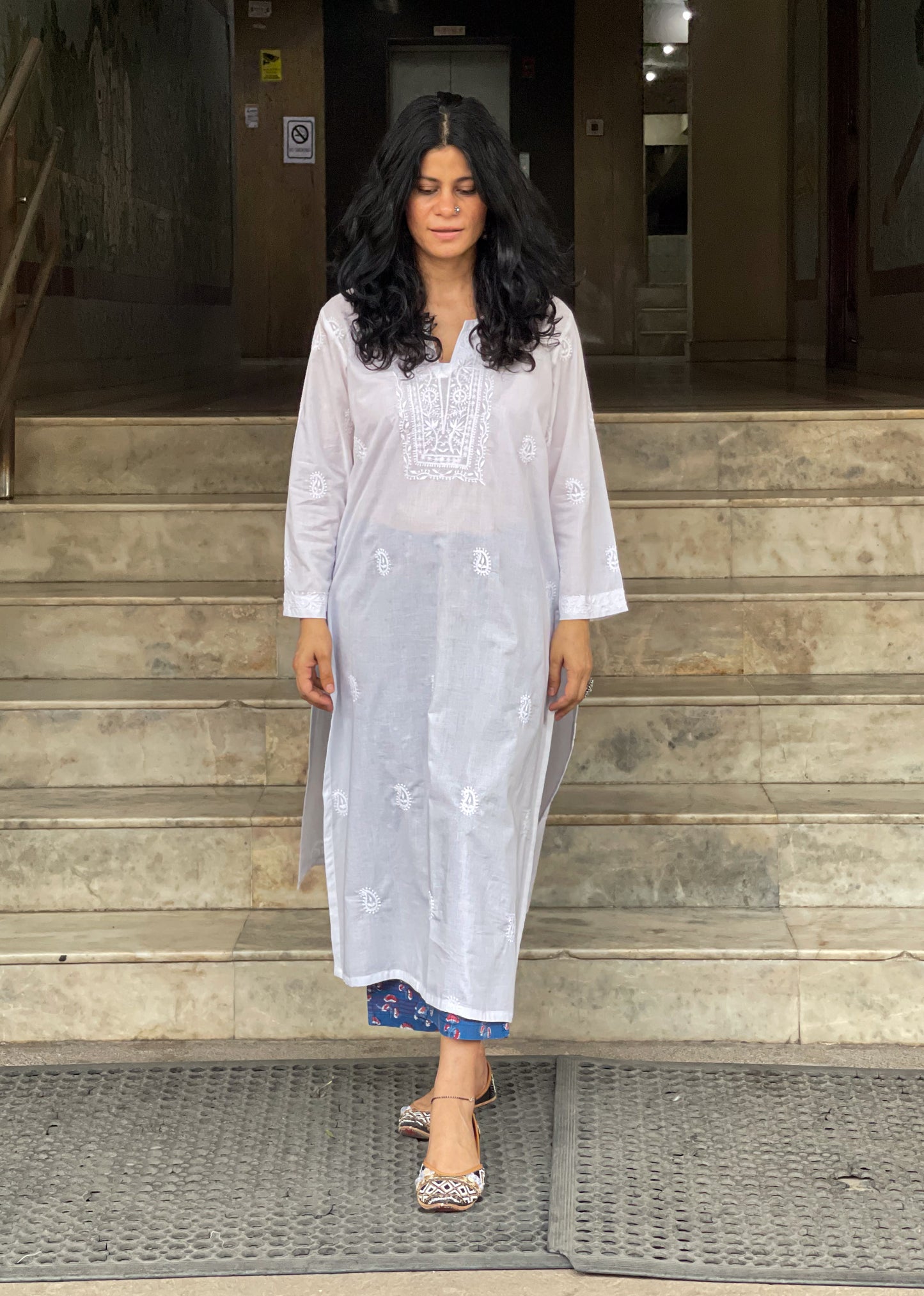 Handembroidered Chikankari Mull Cotton Kurta