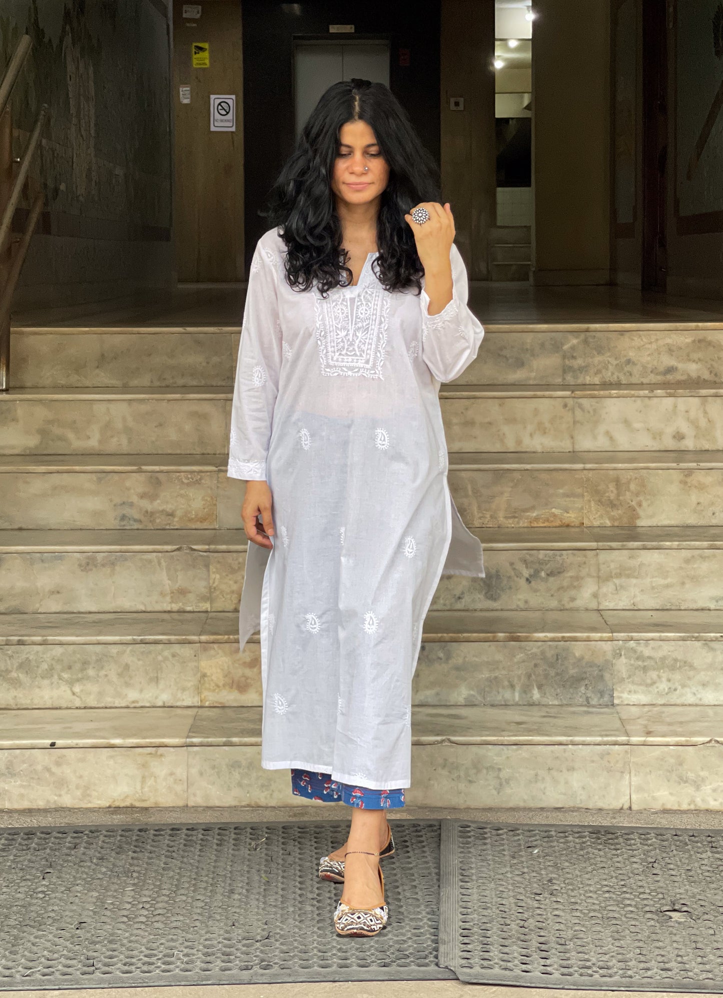Handembroidered Chikankari Mull Cotton Kurta