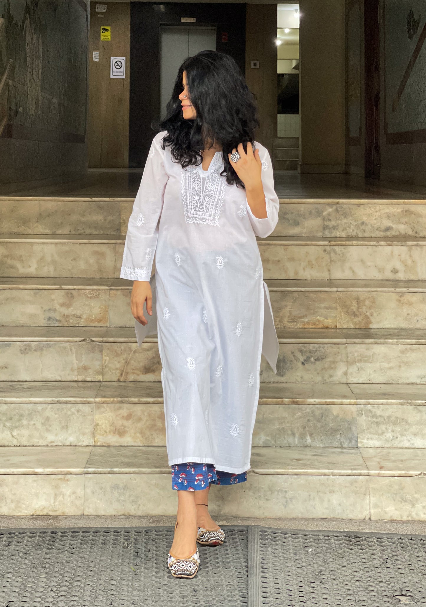 Handembroidered Chikankari Mull Cotton Kurta
