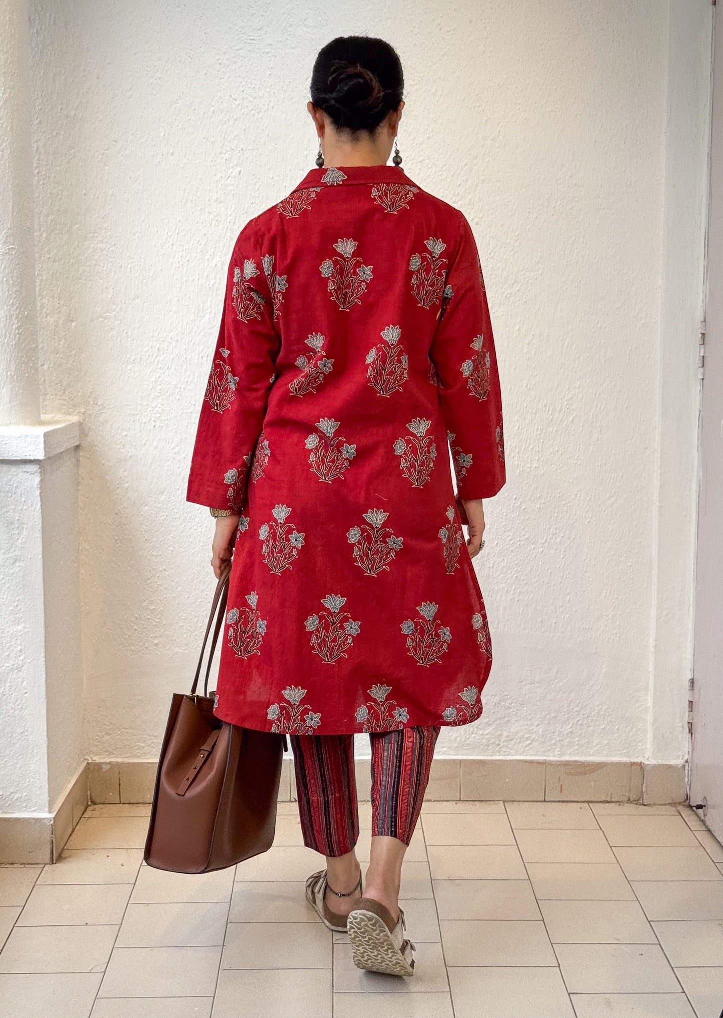 Cotton Handblock Printed Natural Dyed Ajrakh Kurta