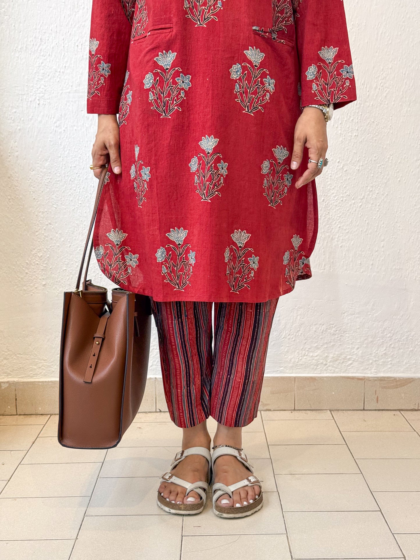 Cotton Handblock Printed Natural Dyed Ajrakh Pant.