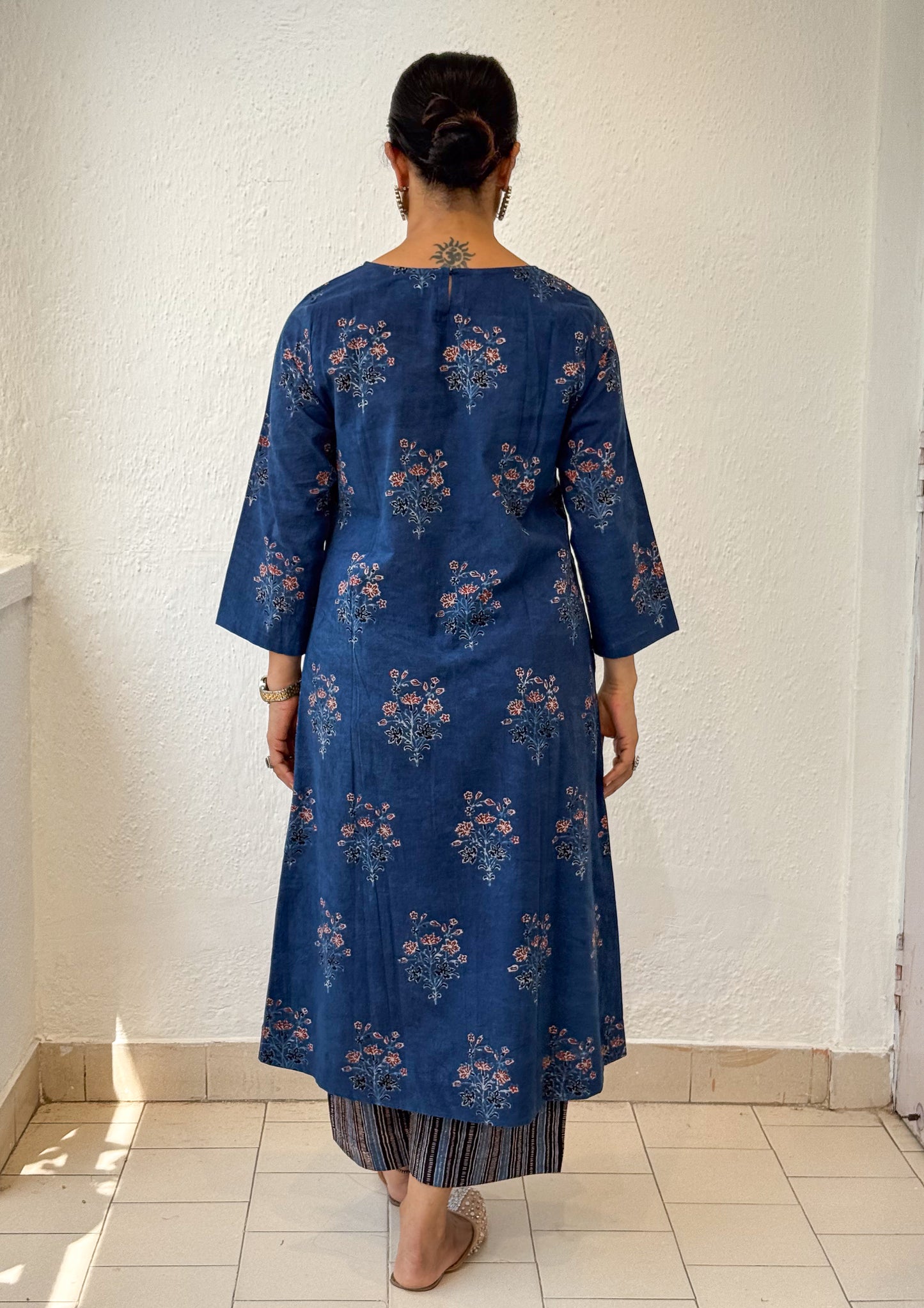 Cotton Handblock Printed Natural Dyed Ajrakh Kurta