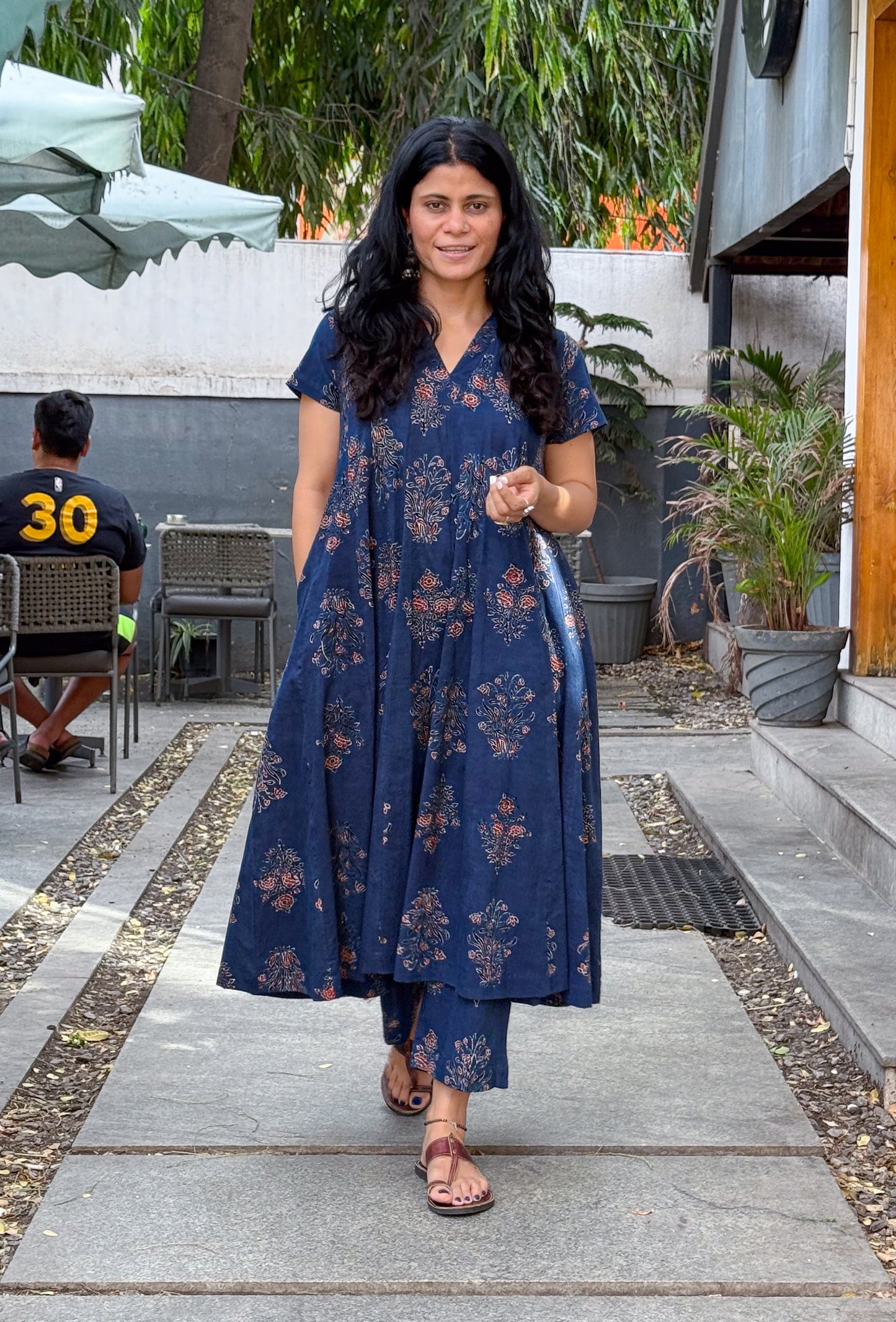 Cotton Handblock Printed Natural Dyed Ajrakh Kurta