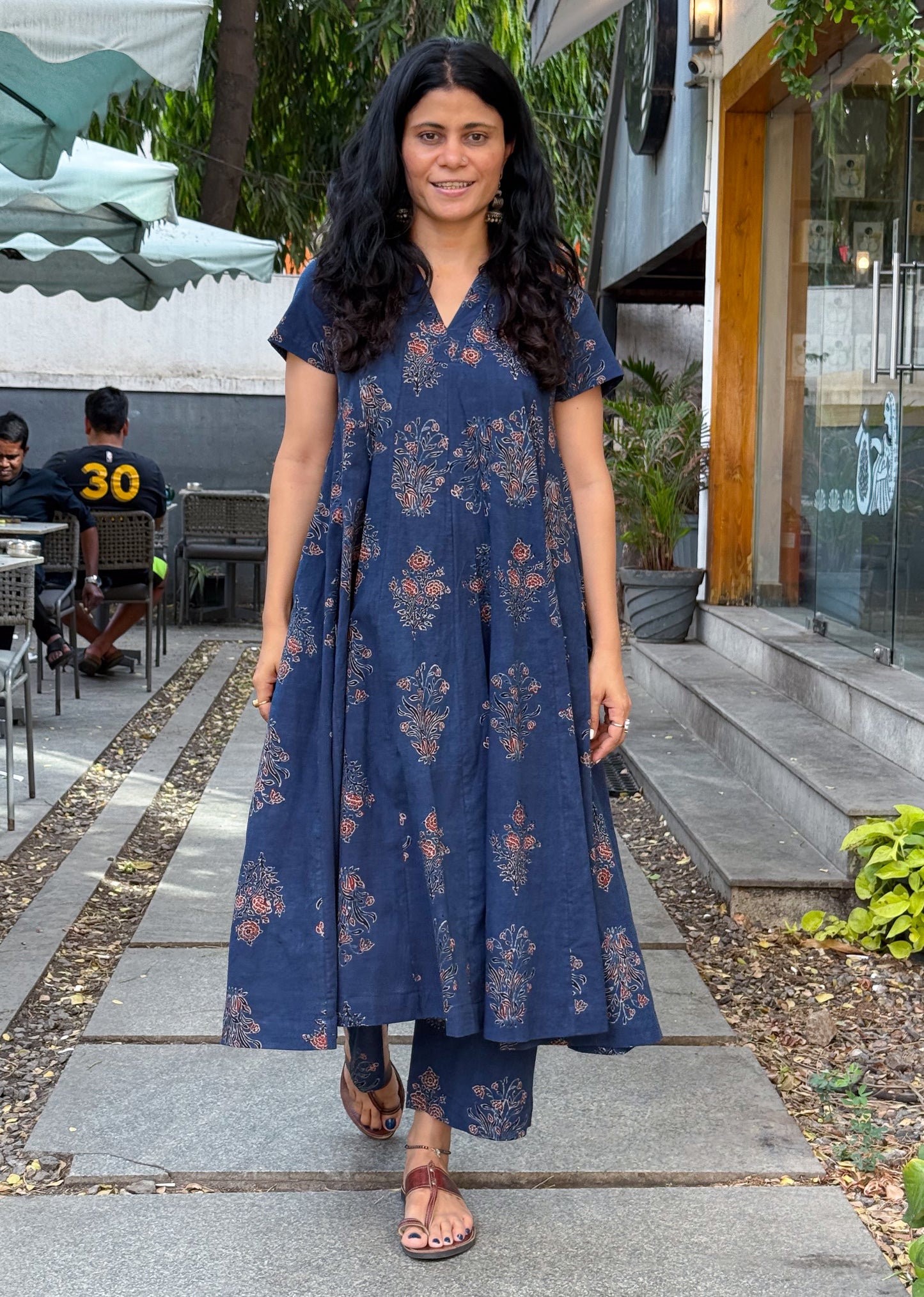 Cotton Handblock Printed Natural Dyed Ajrakh Kurta