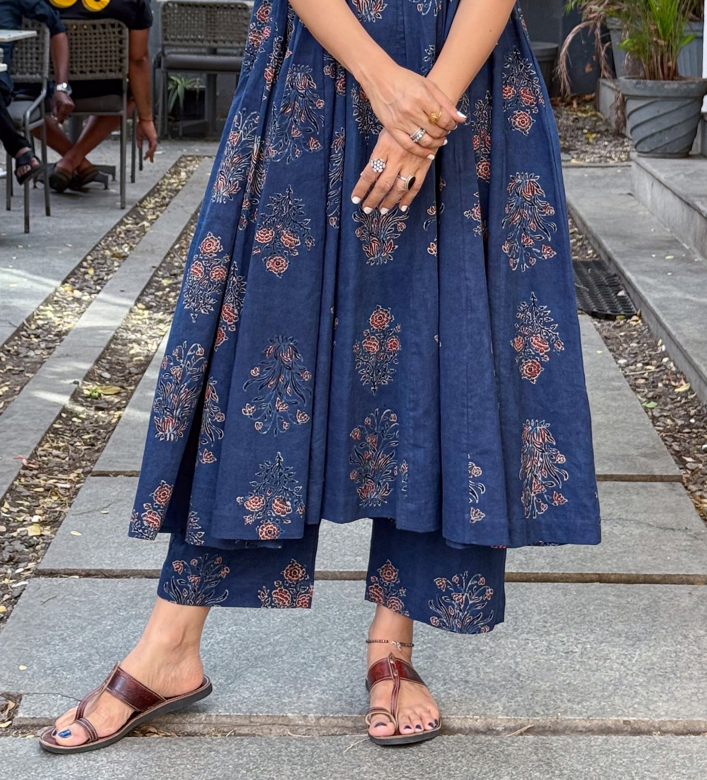 Cotton Handblock Printed Natural Dyed Ajrakh Pant.