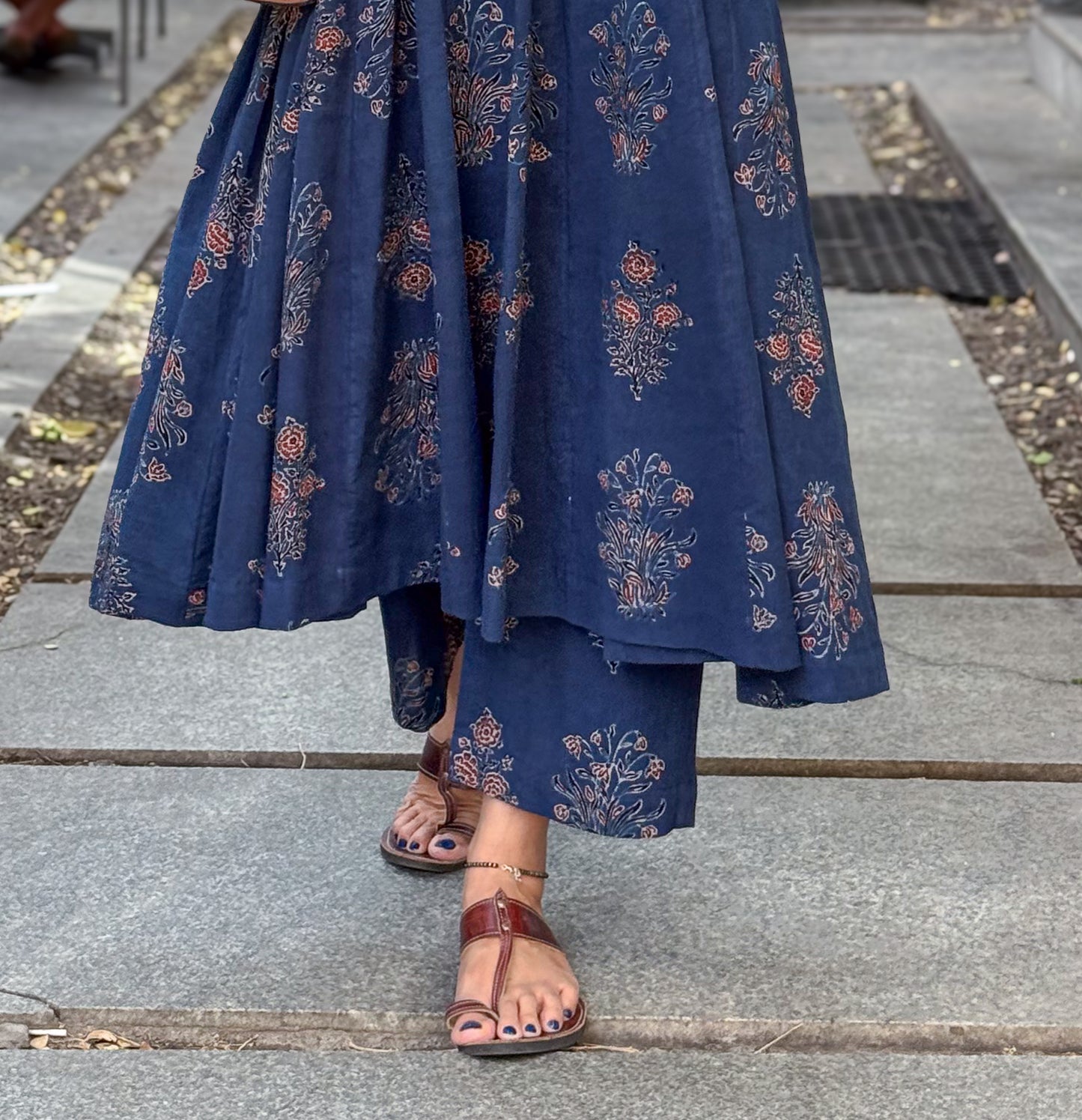 Cotton Handblock Printed Natural Dyed Ajrakh Pant.